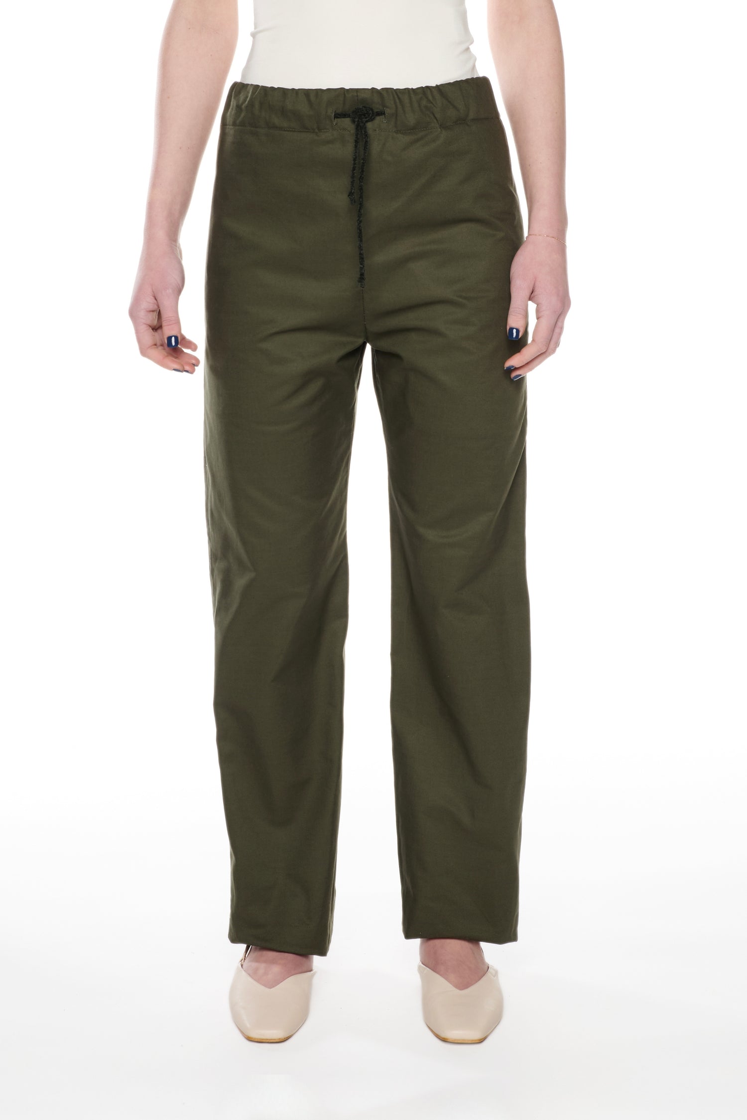 GREEN TWILL TROUSERS