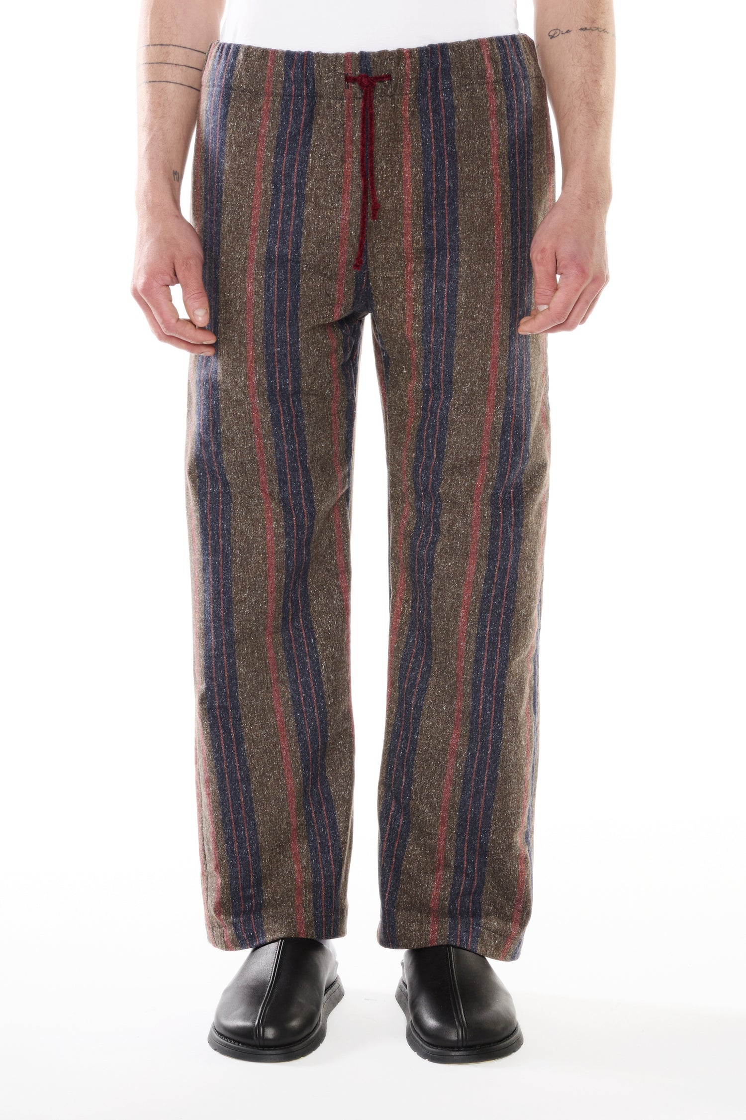PANTALONE IN DENIM MISTO COTONE LANA RIGATO