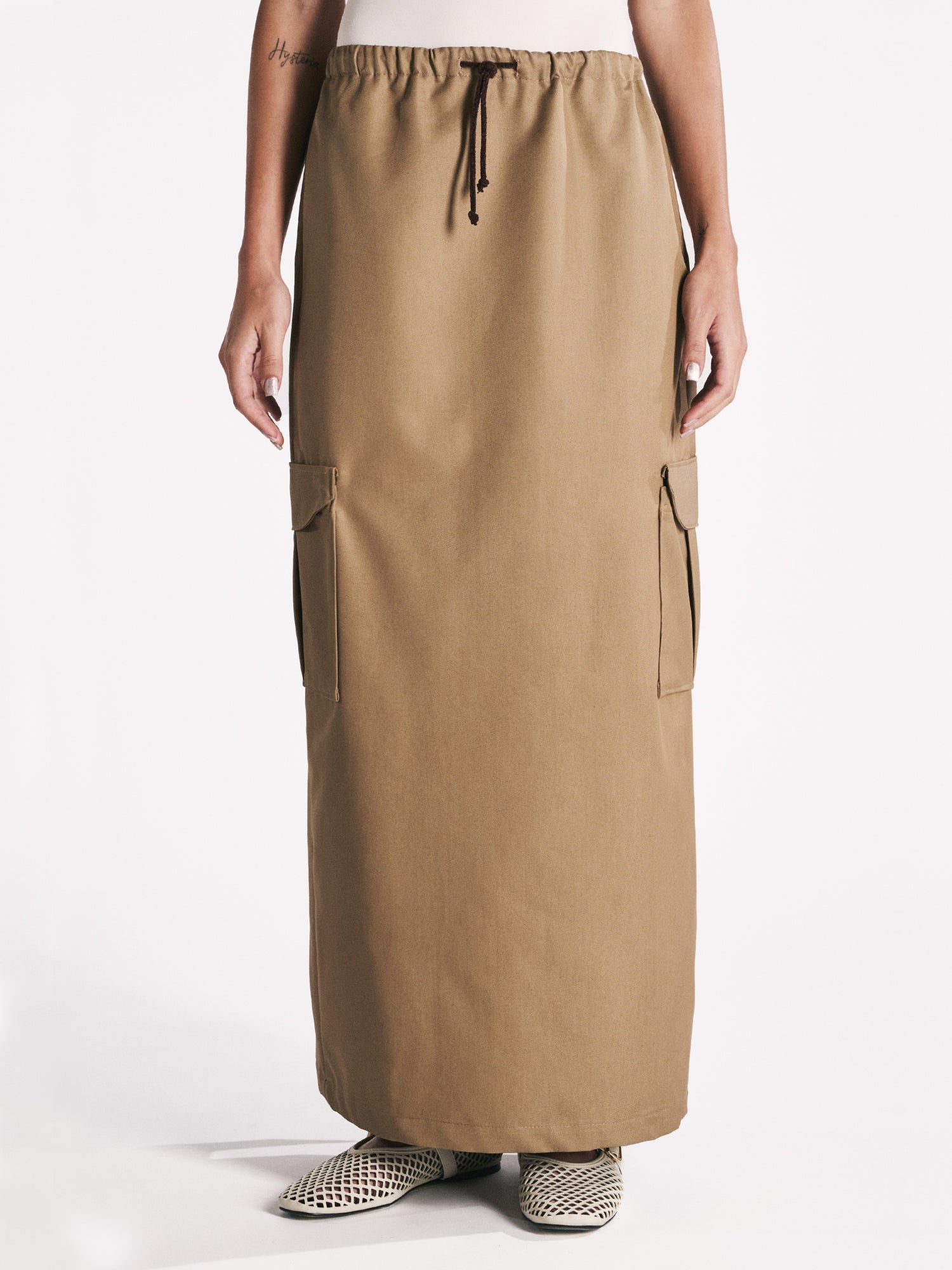 EARTH-TONED WATERPROOF CARGO SKIRT