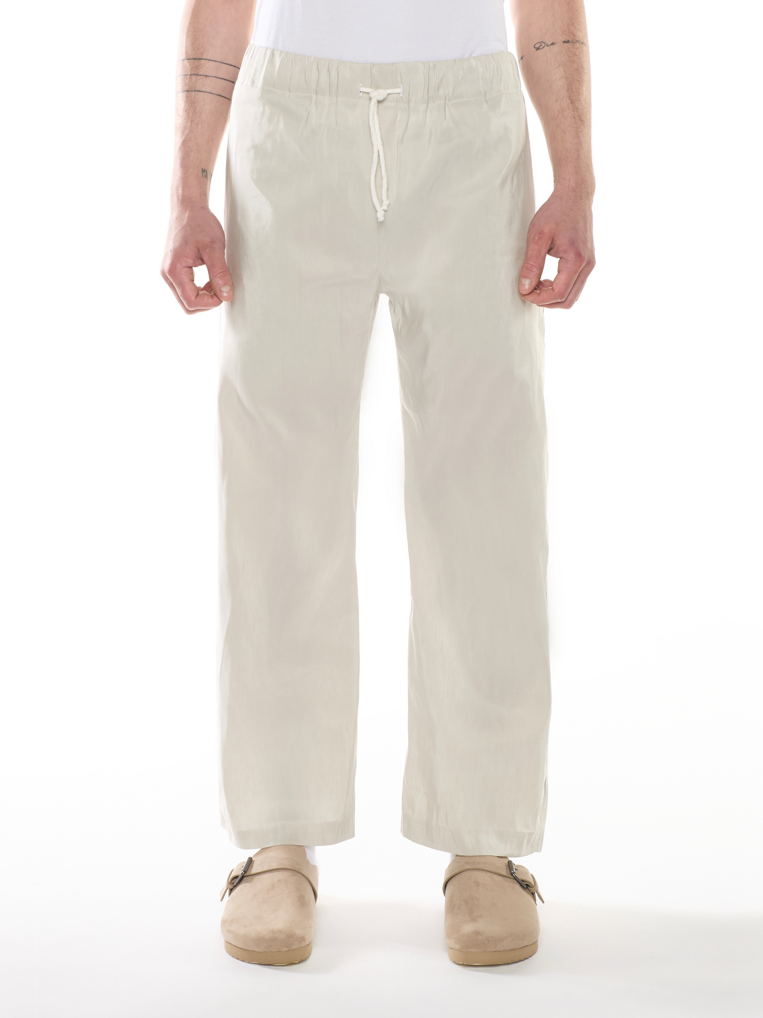 Dove Grey Linen Silk Trousers