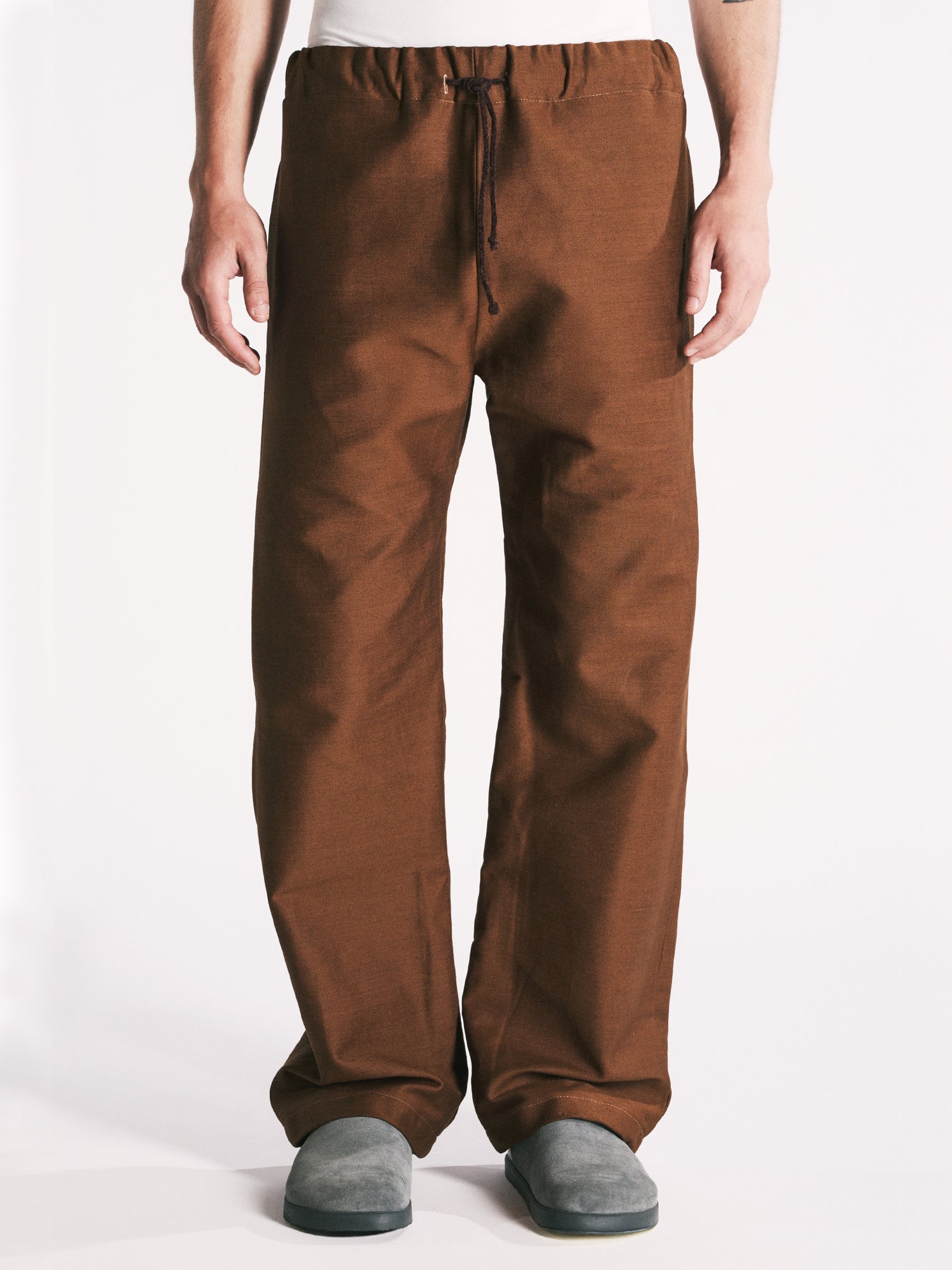 BLUE HERRINGBONE DENIM TROUSERS