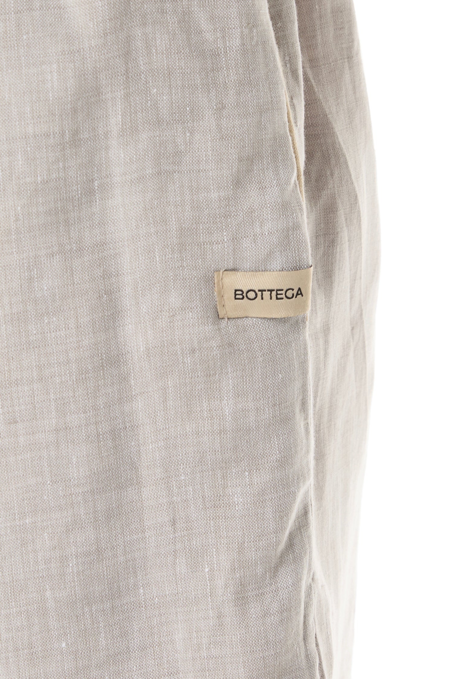 Light Grey Linen Bermuda Shorts