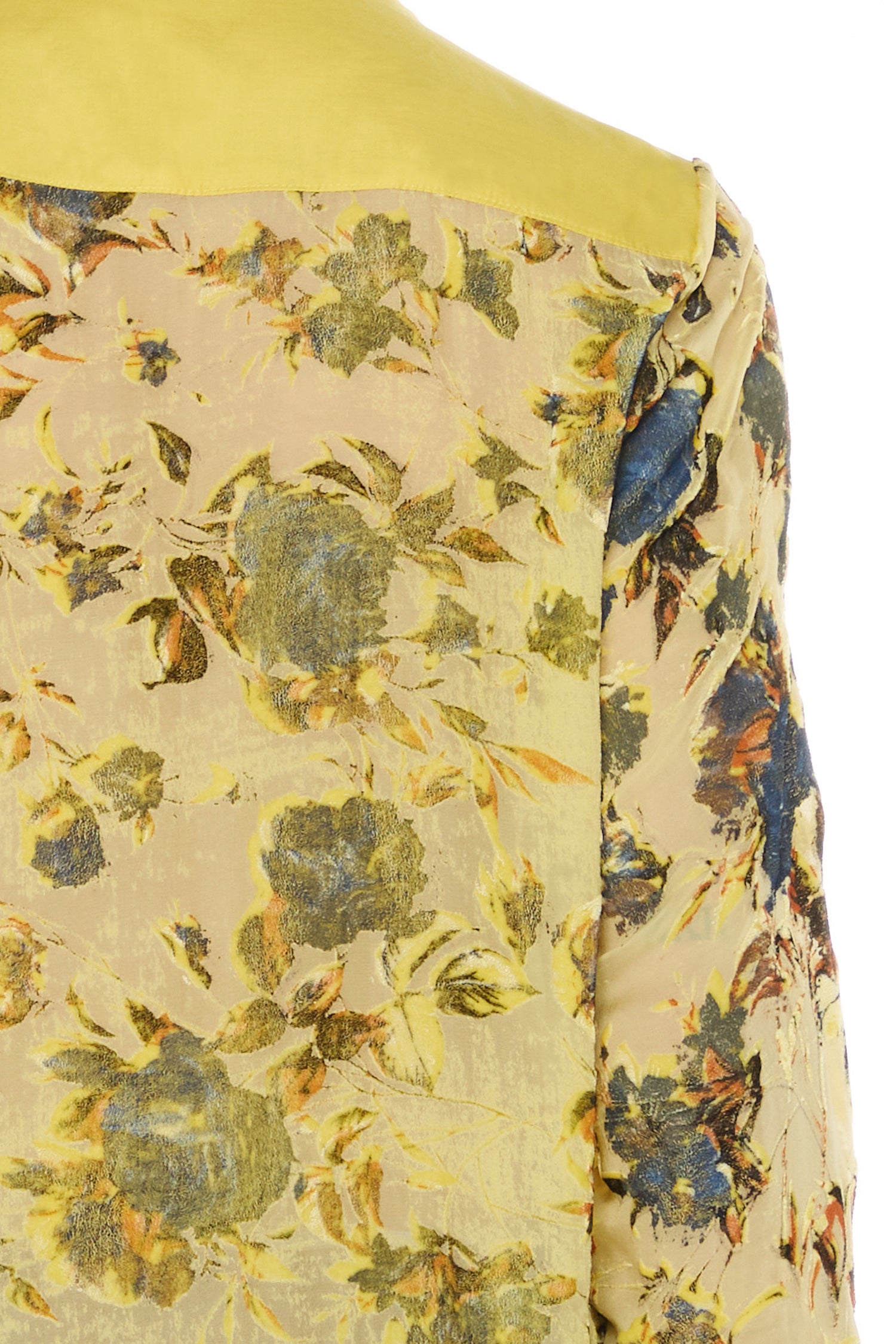 YELLOW SILK AND COTTON DEVORÉ VELVET SHIRT