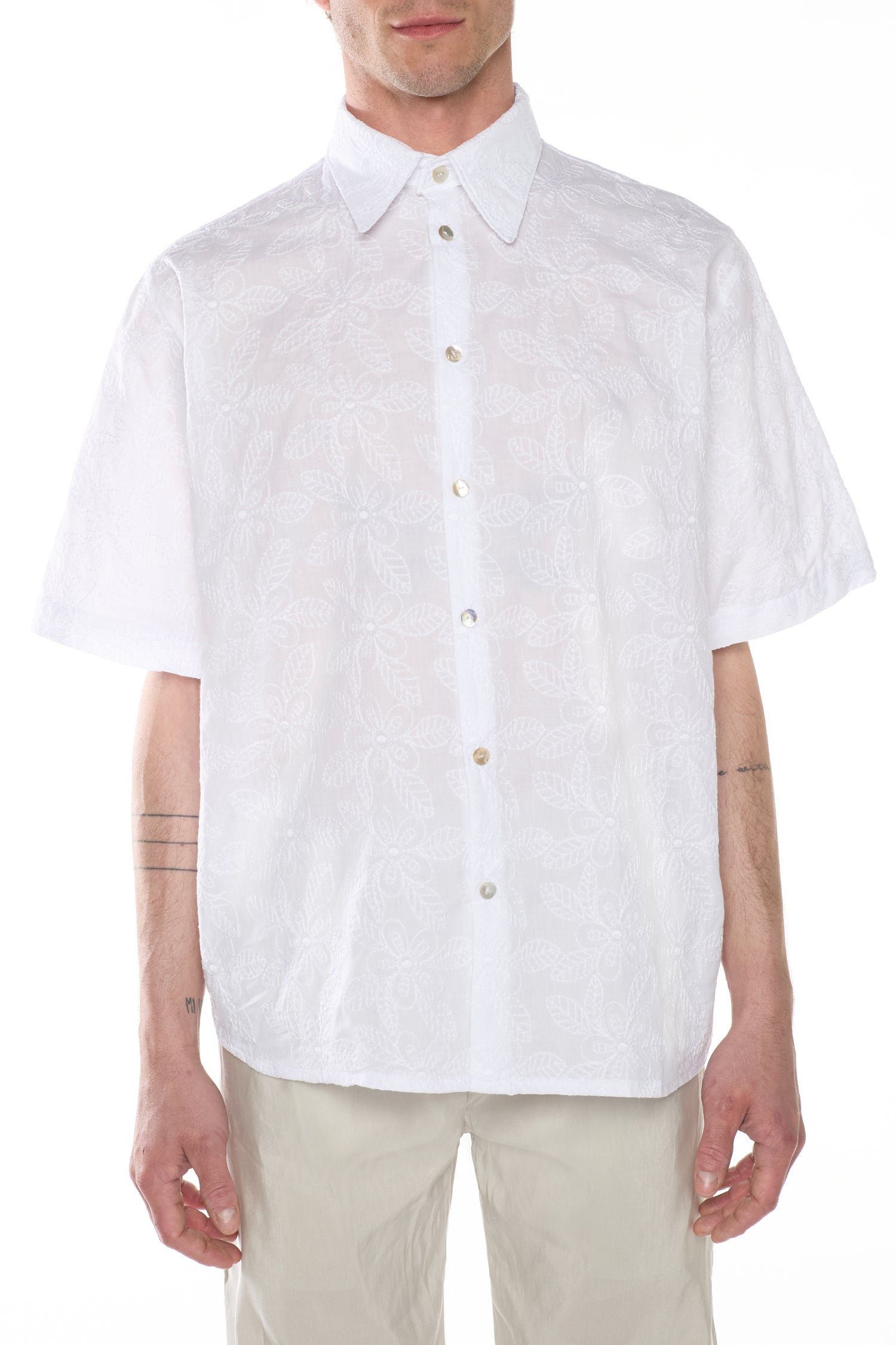 White Cotton San Gallo Shirt