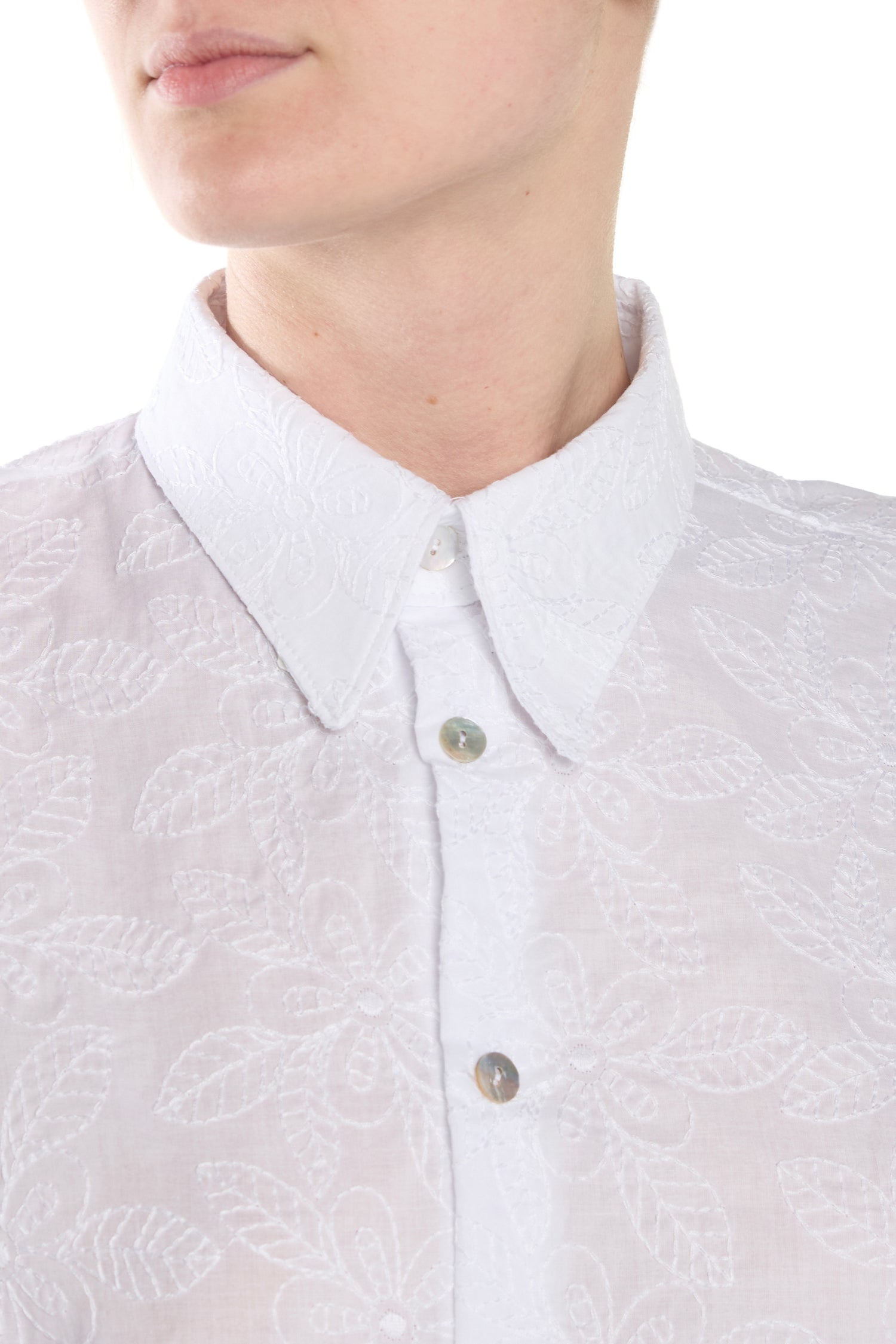 White Cotton San Gallo Shirt