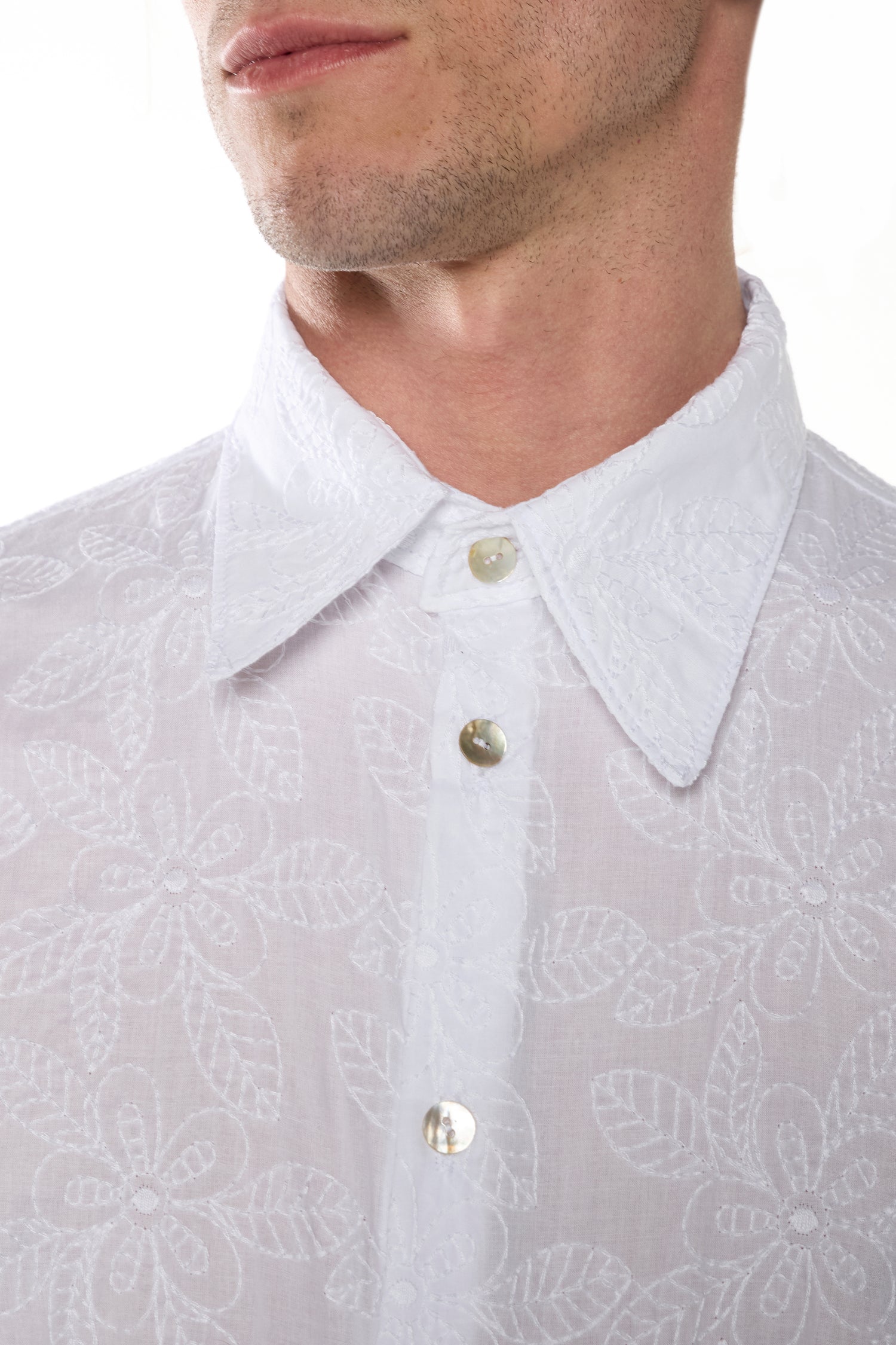 White Cotton San Gallo Shirt
