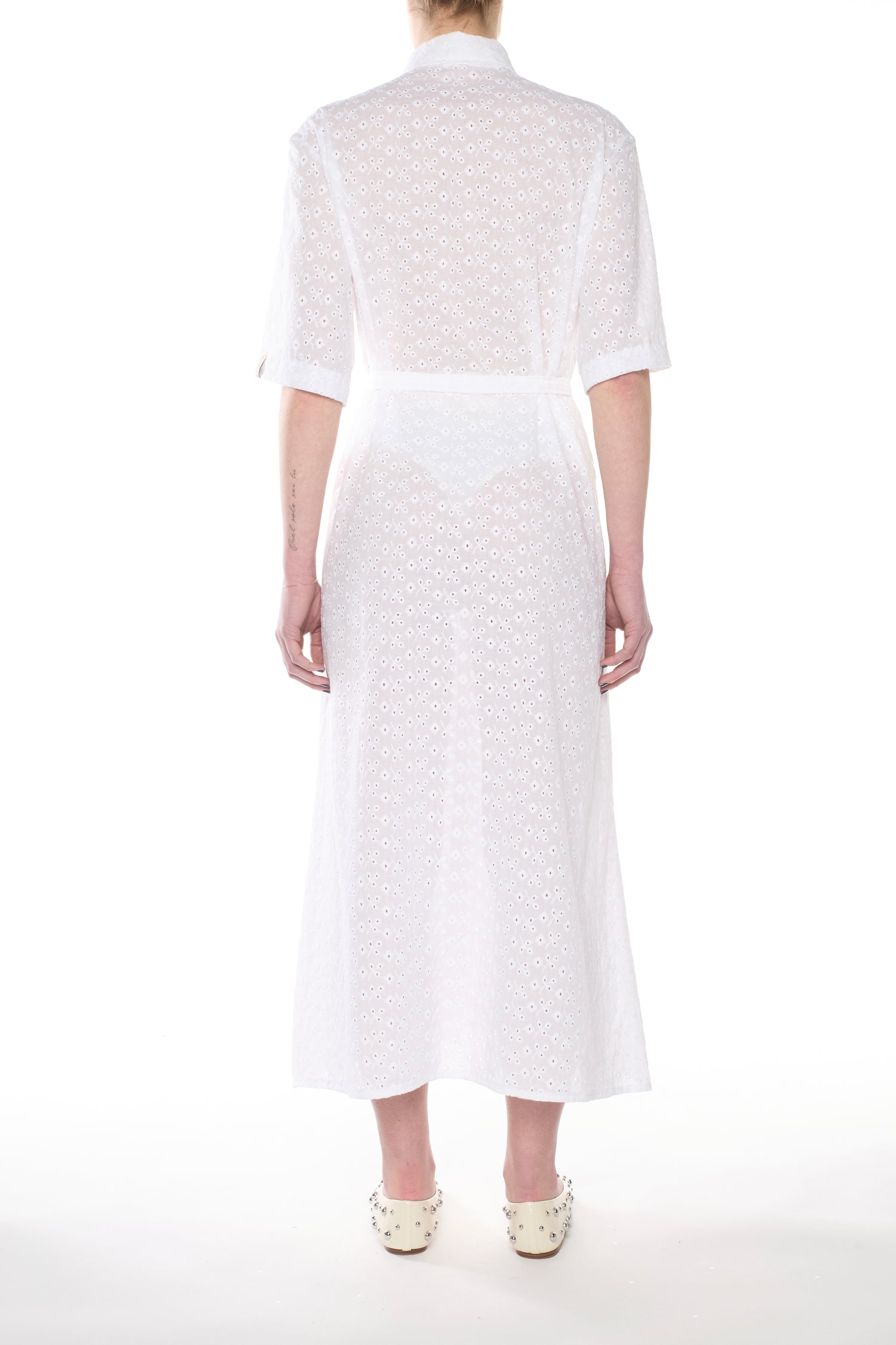 White Cotton San Gallo Chemisier