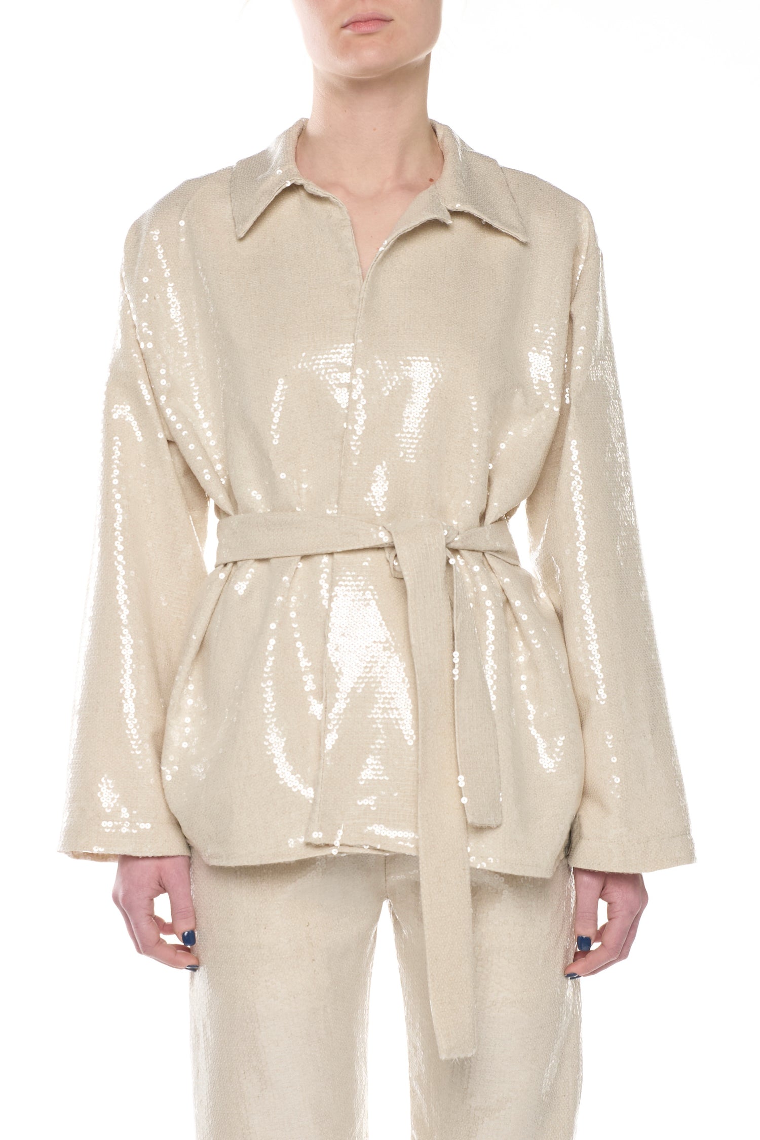 Linen Jacket with Sequins