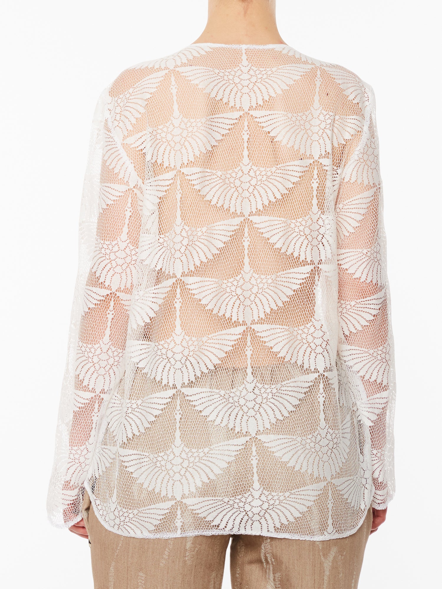 White Lace Long Sleeve T-Shirt
