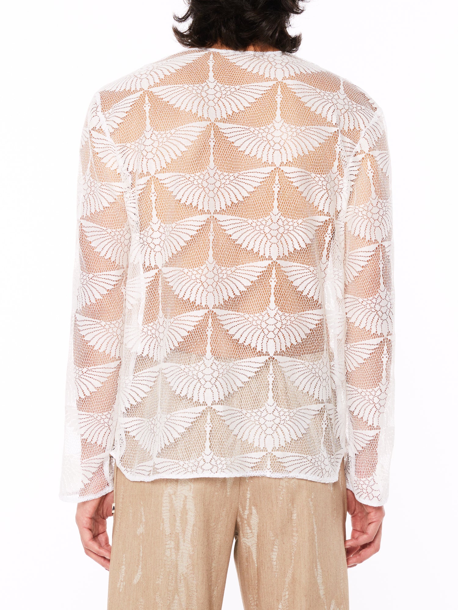 White Lace Long Sleeve T-Shirt