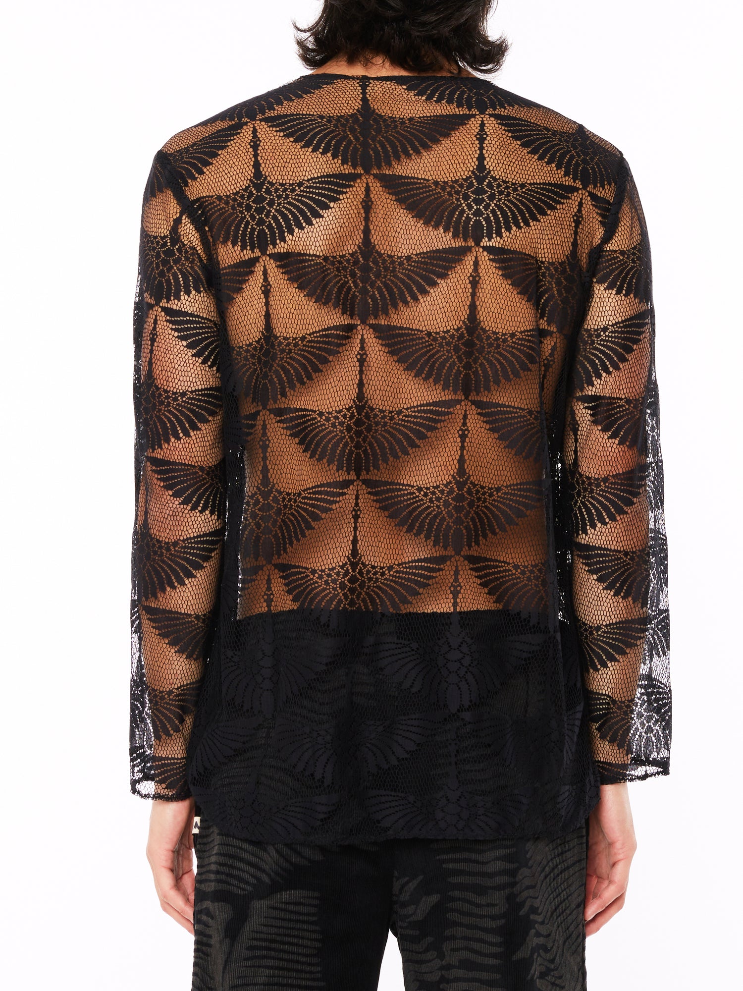 Black Lace Long Sleeve T-Shirt