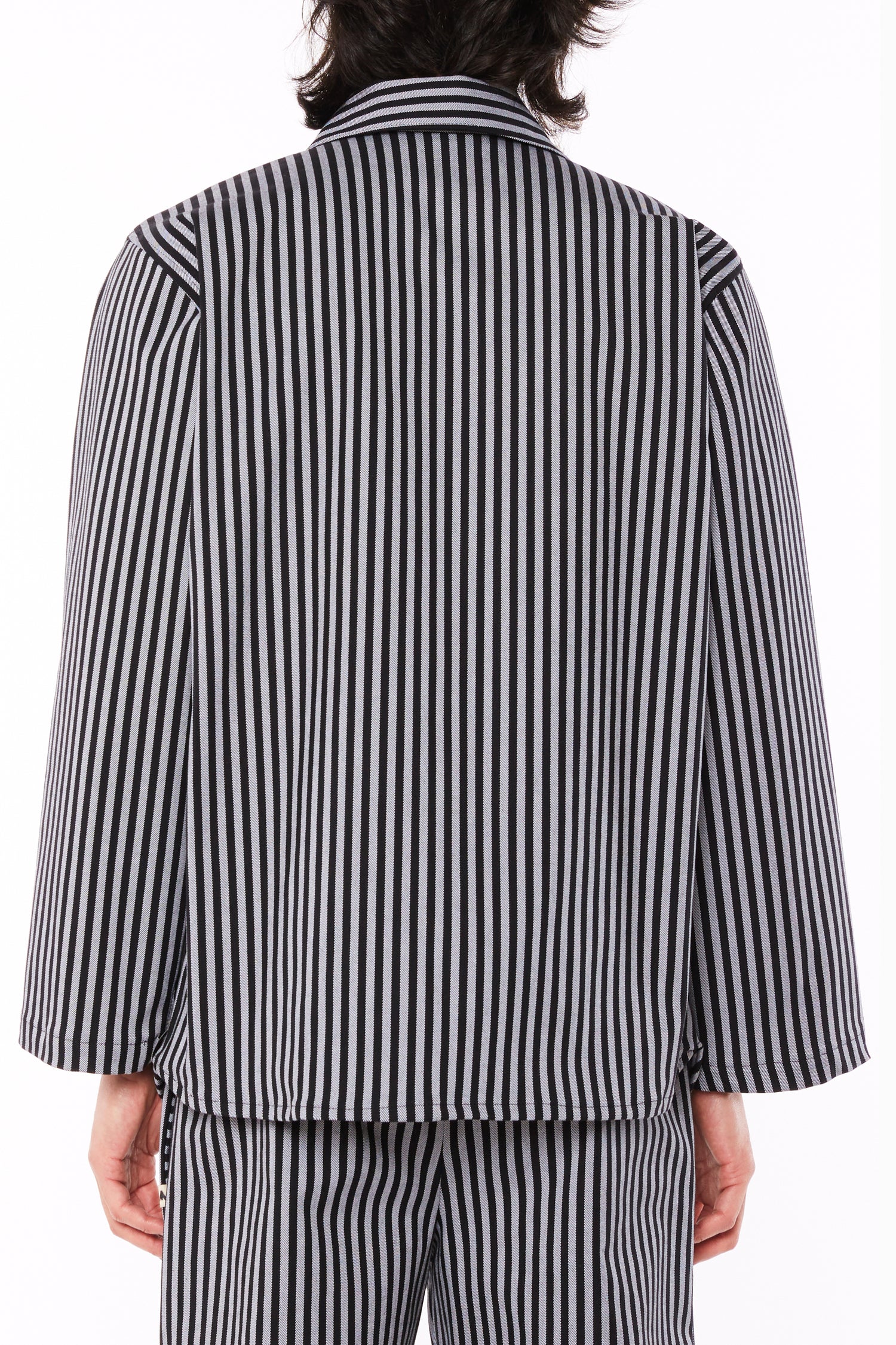 Black and White Striped Overshirt