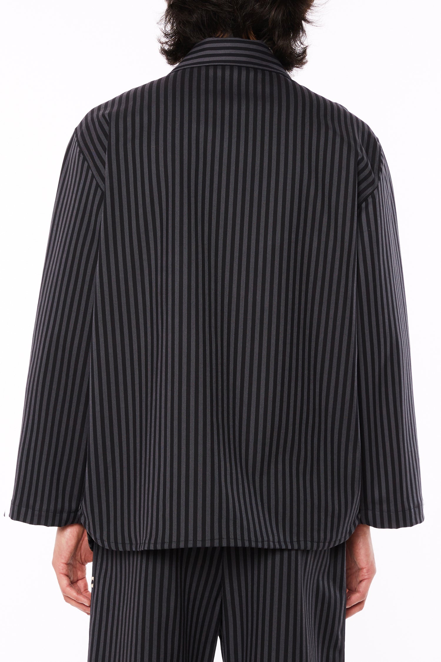 Black and Grey Striped Overshirt
