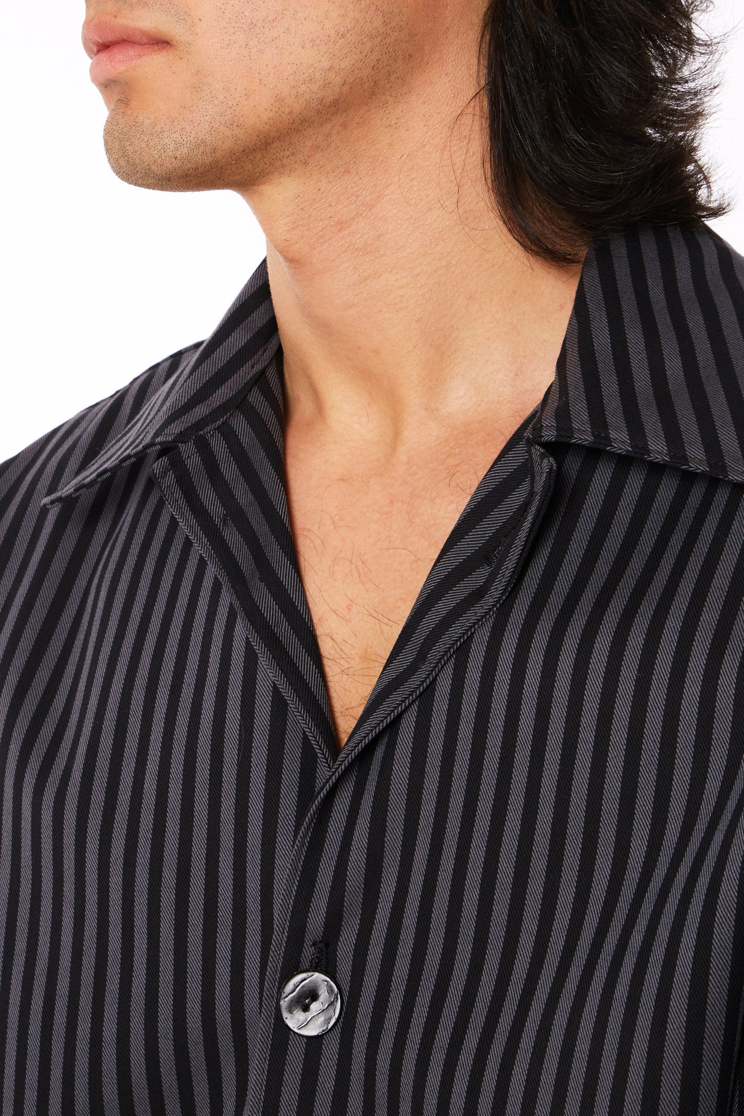 Black and Grey Striped Overshirt