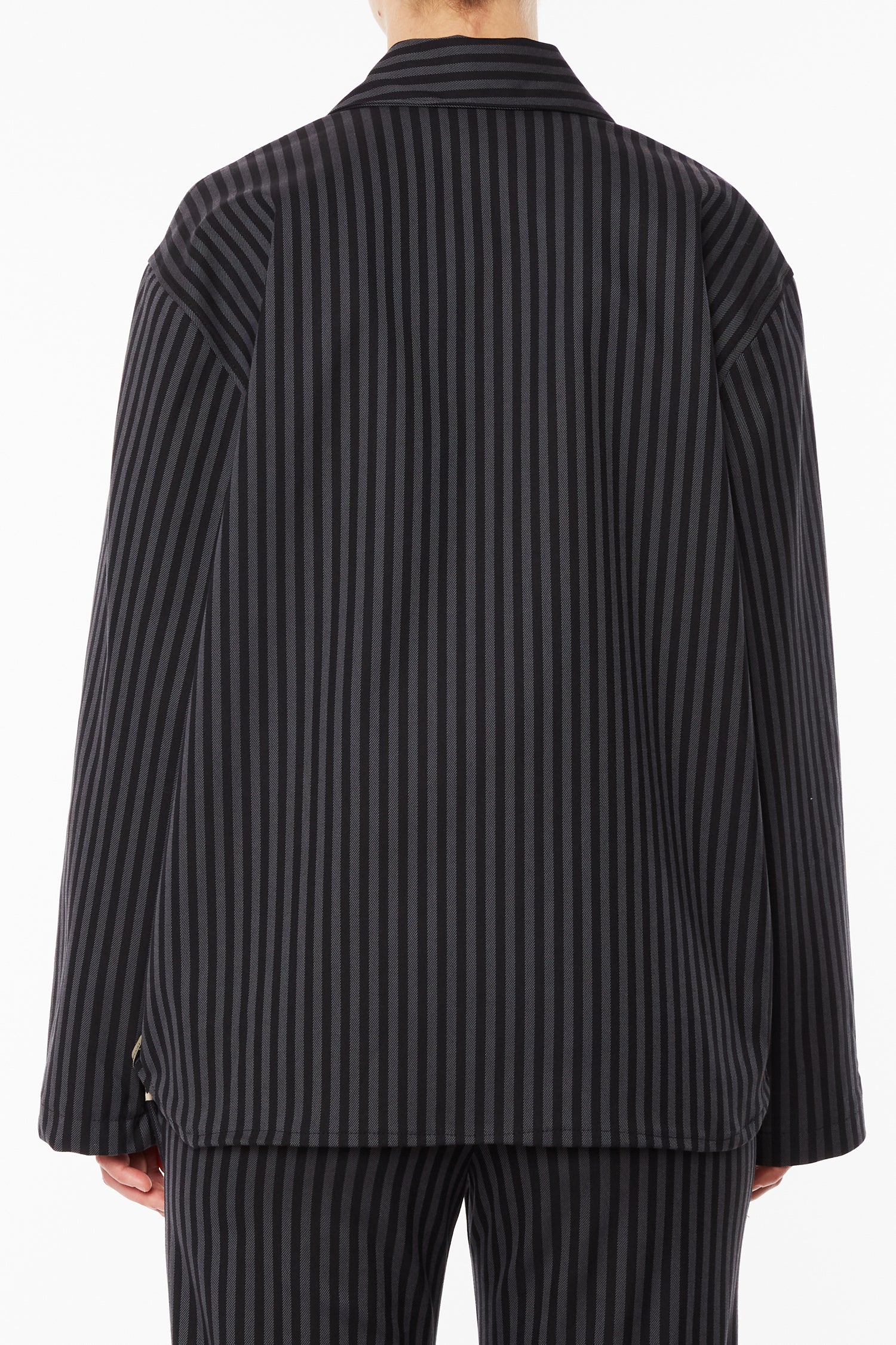 Black and Grey Striped Overshirt