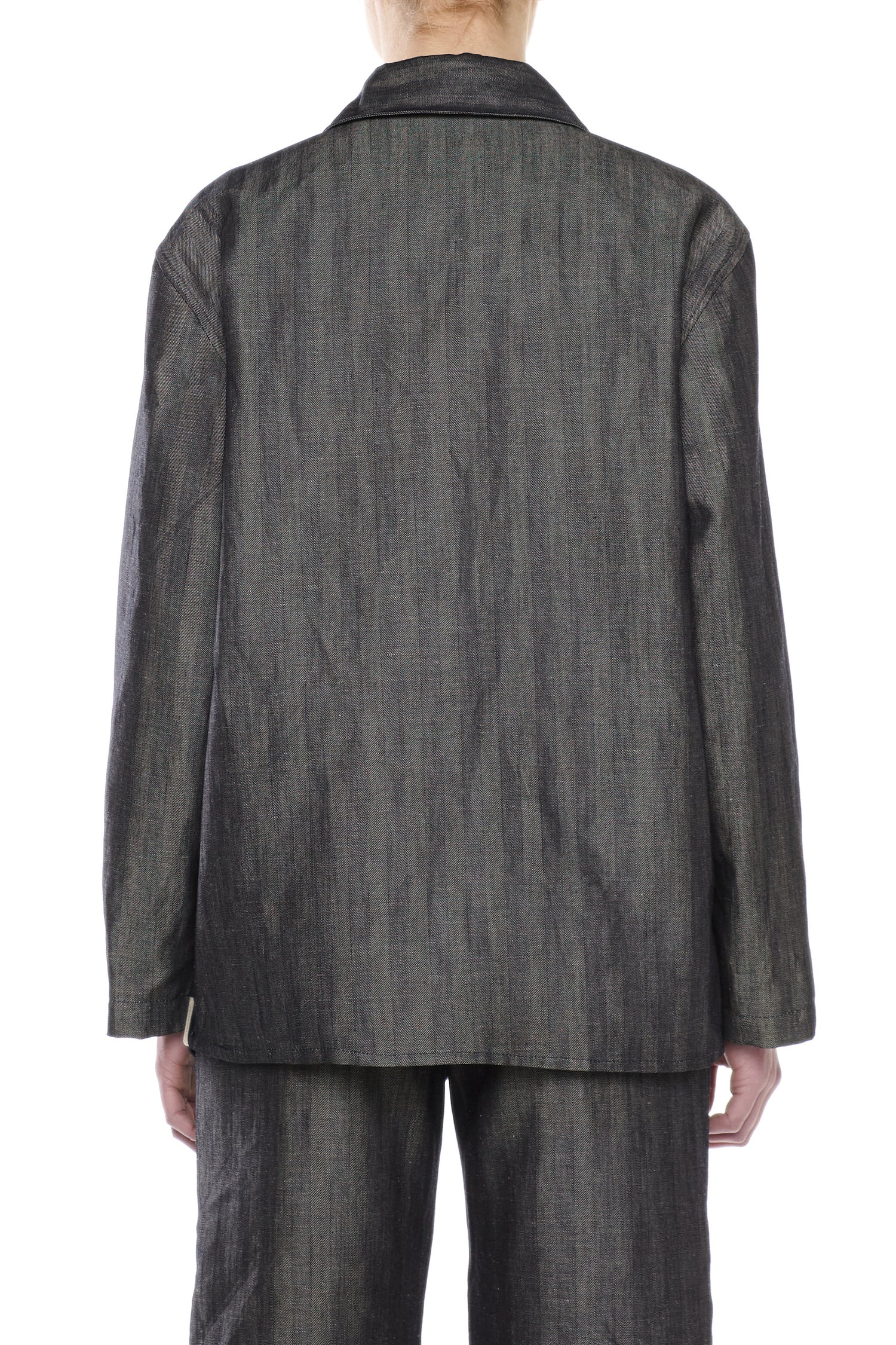 BLUE HERRINGBONE DENIM OVERSHIRT