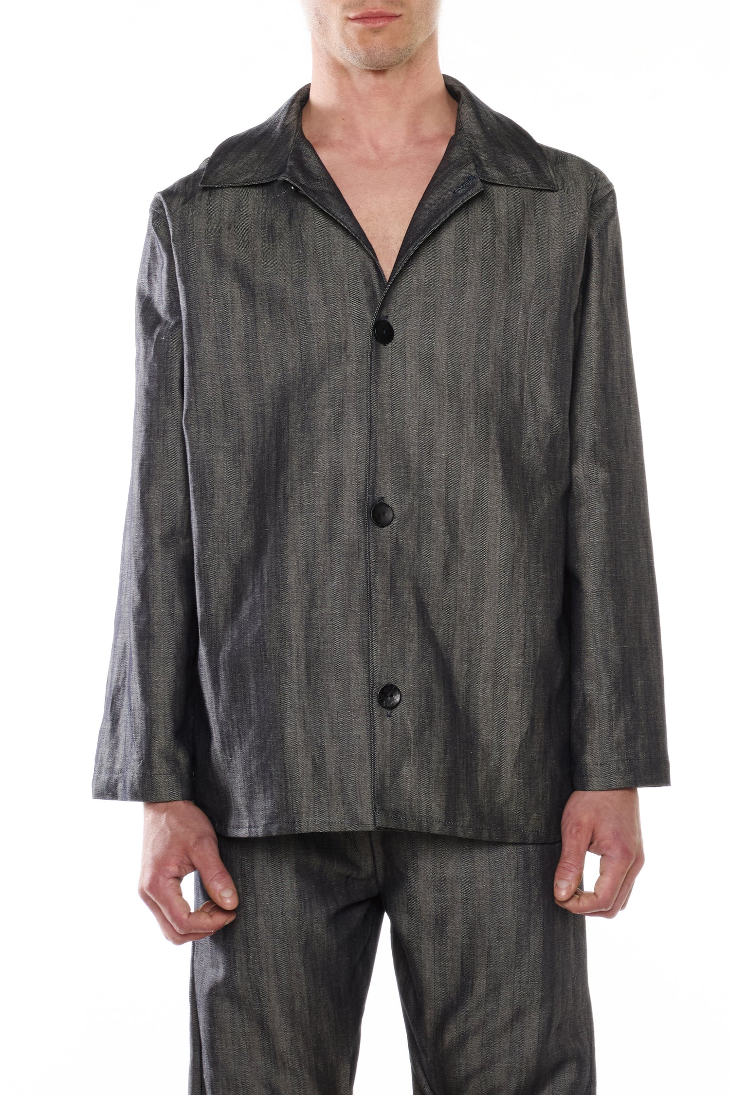 OVERSHIRT IN DENIM SPIGATO BLU