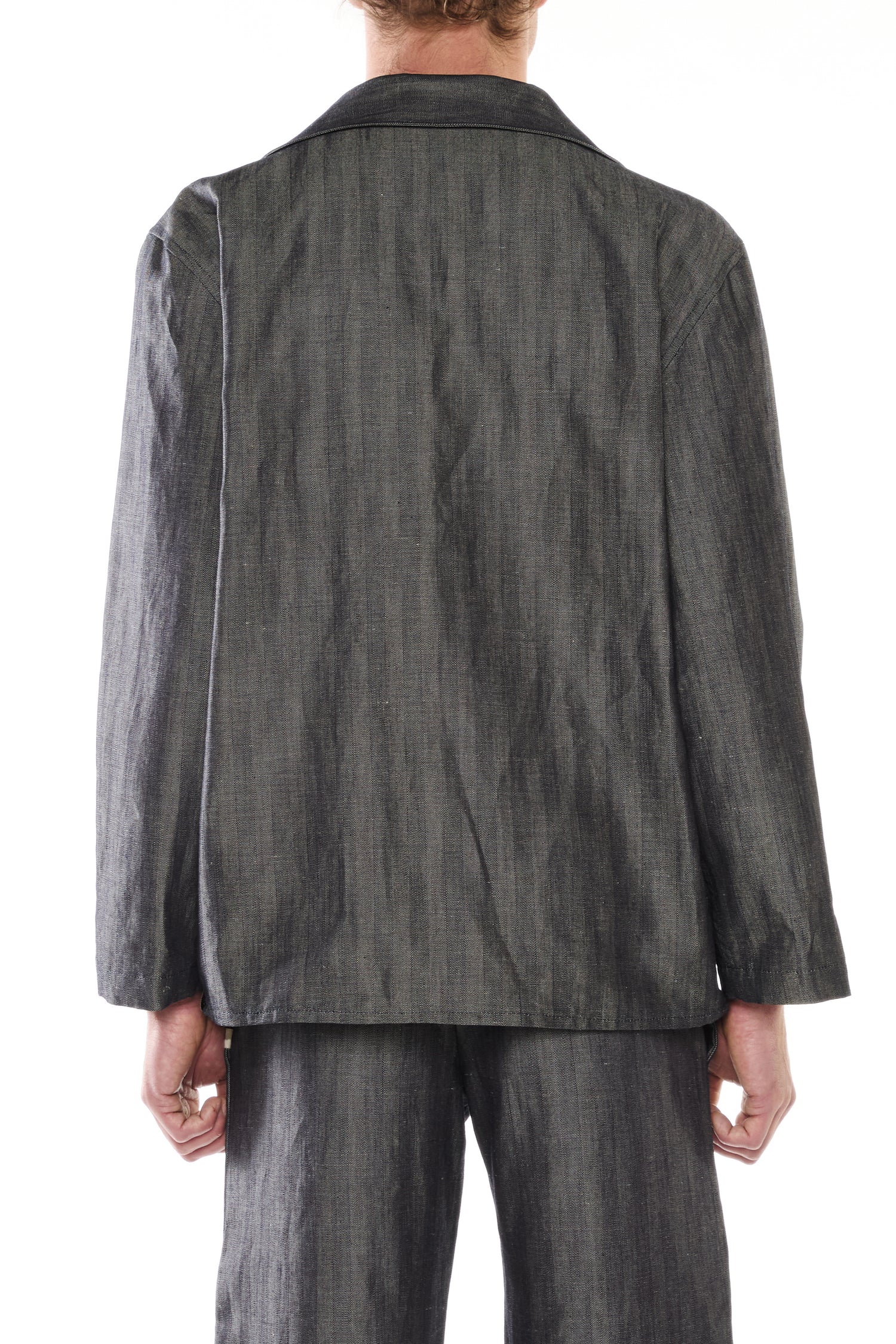 BLUE HERRINGBONE DENIM OVERSHIRT