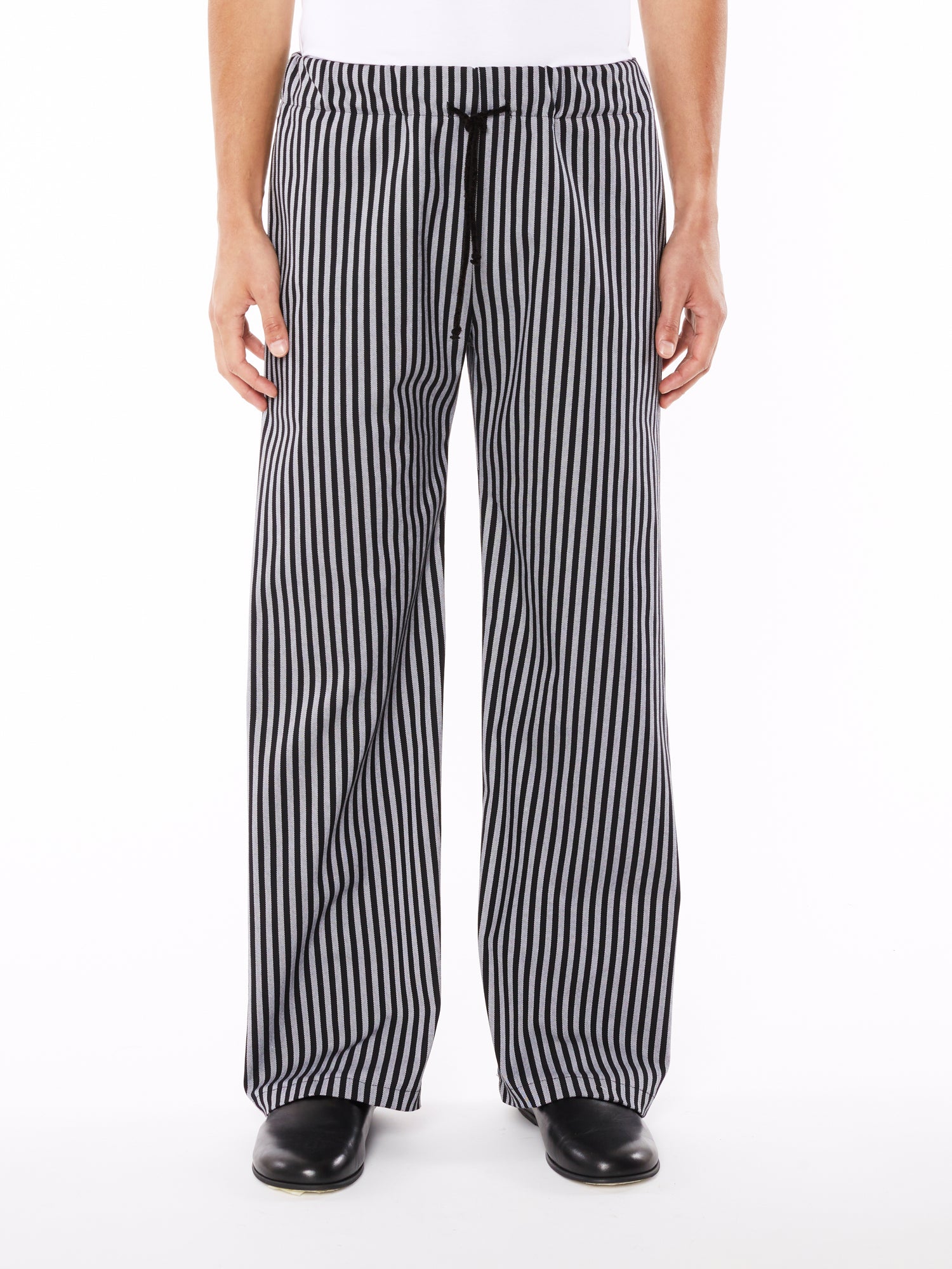 Black and White Striped Trousers