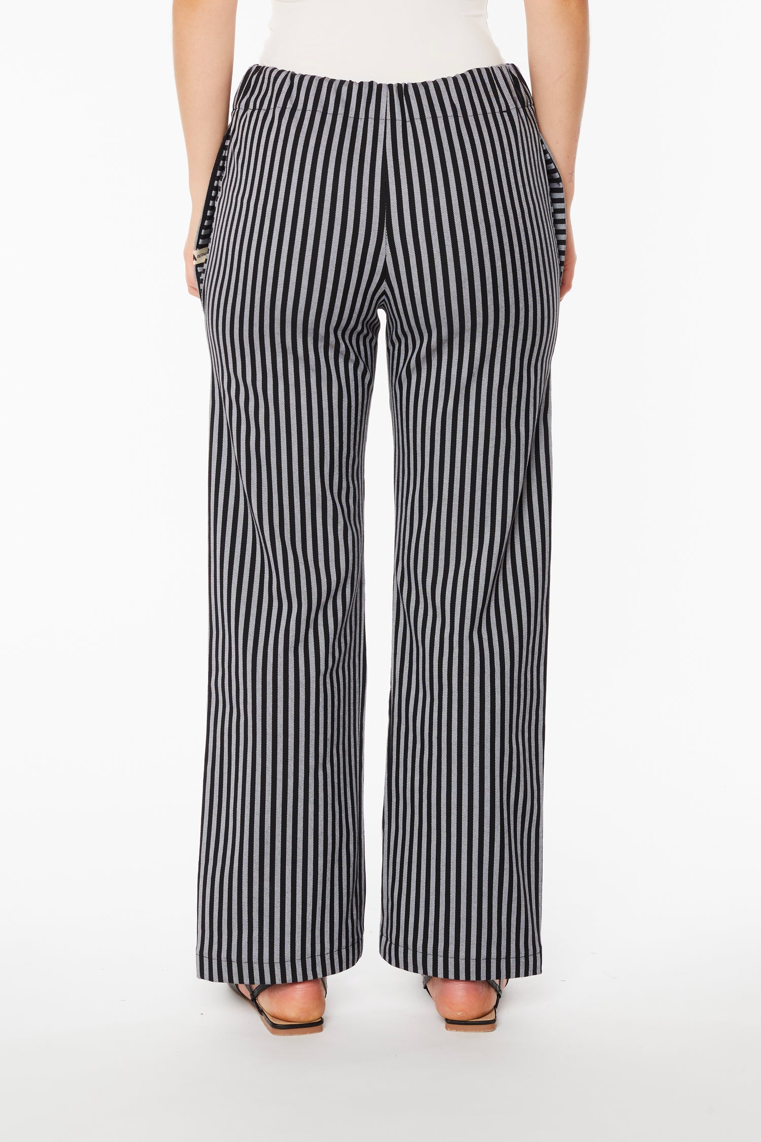 Black and White Striped Trousers