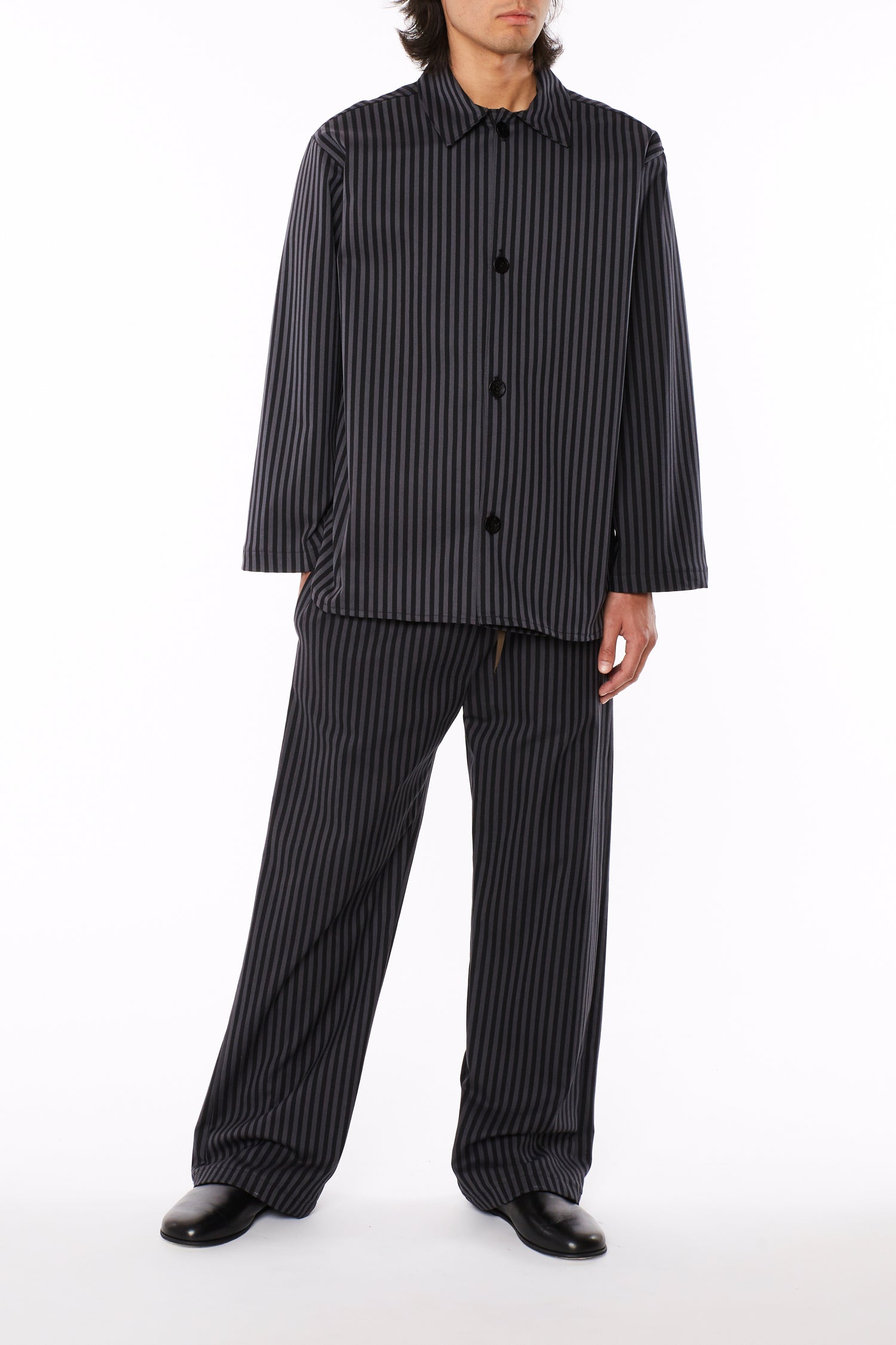 Black and Grey Striped Trousers