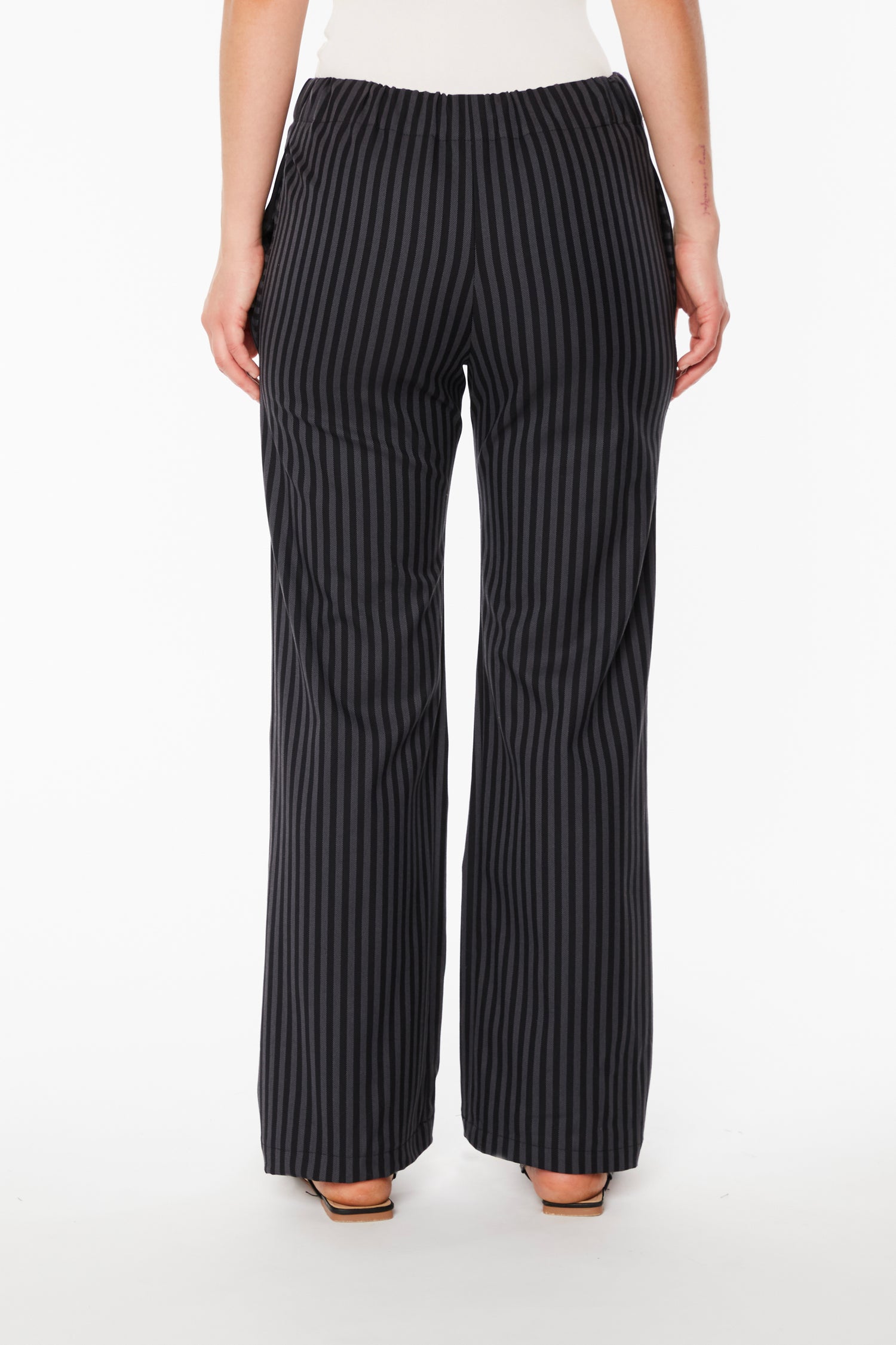 Black and Grey Striped Trousers