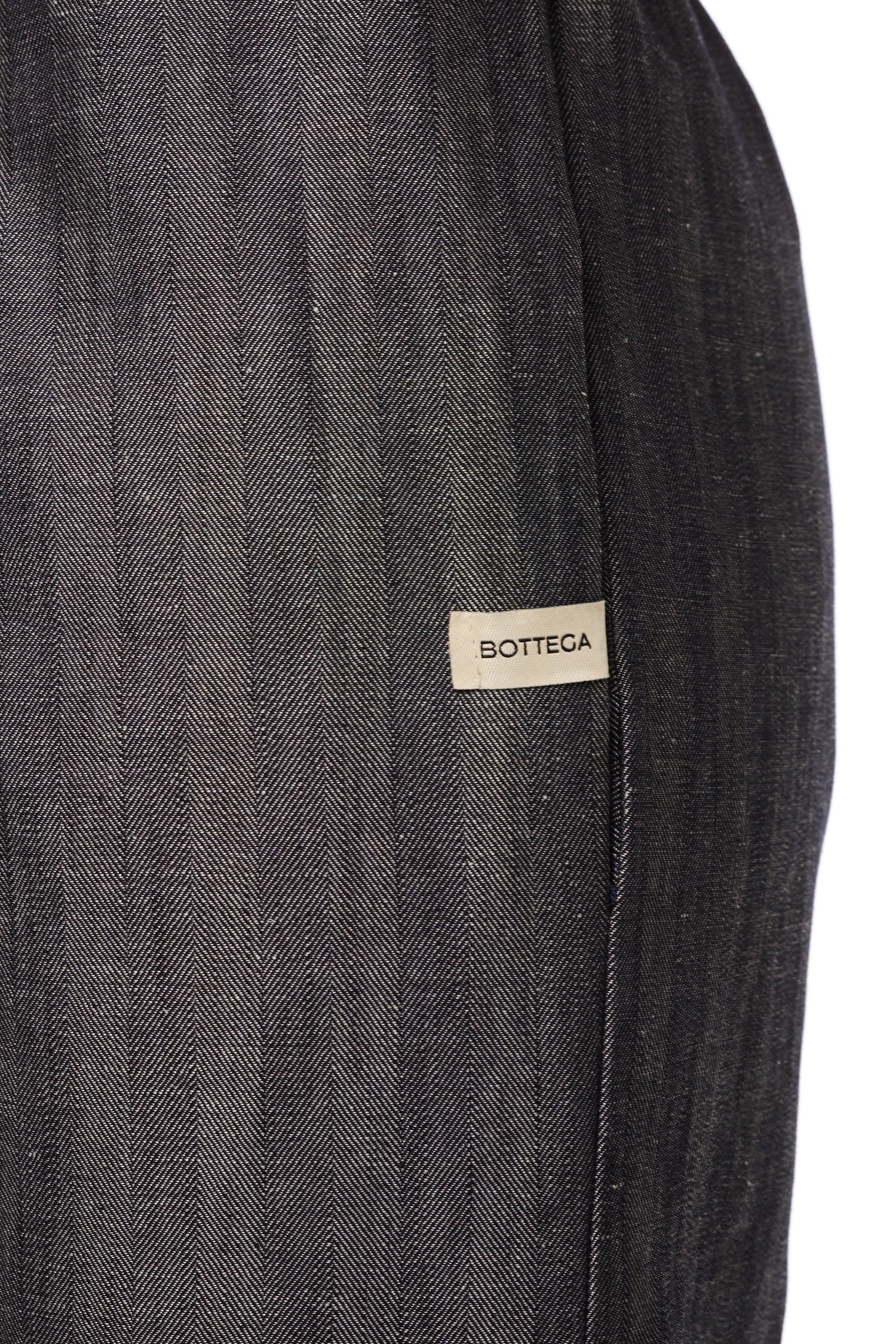 BLUE HERRINGBONE DENIM TROUSERS