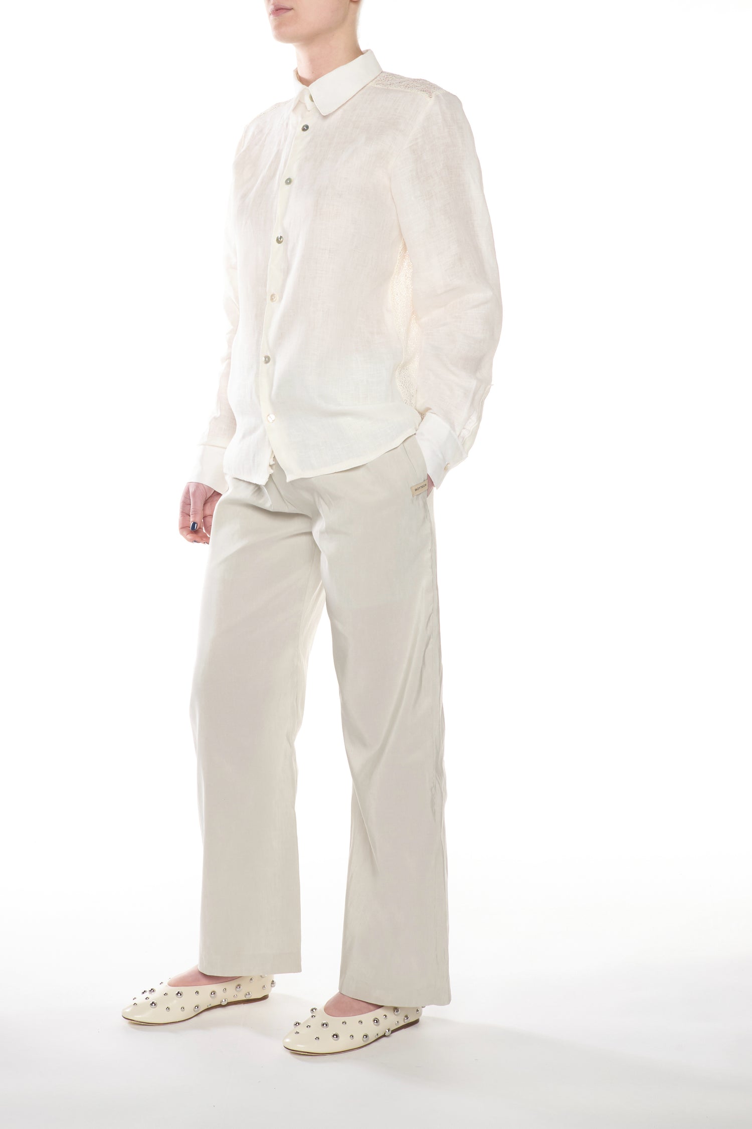 Dove Grey Linen Silk Trousers