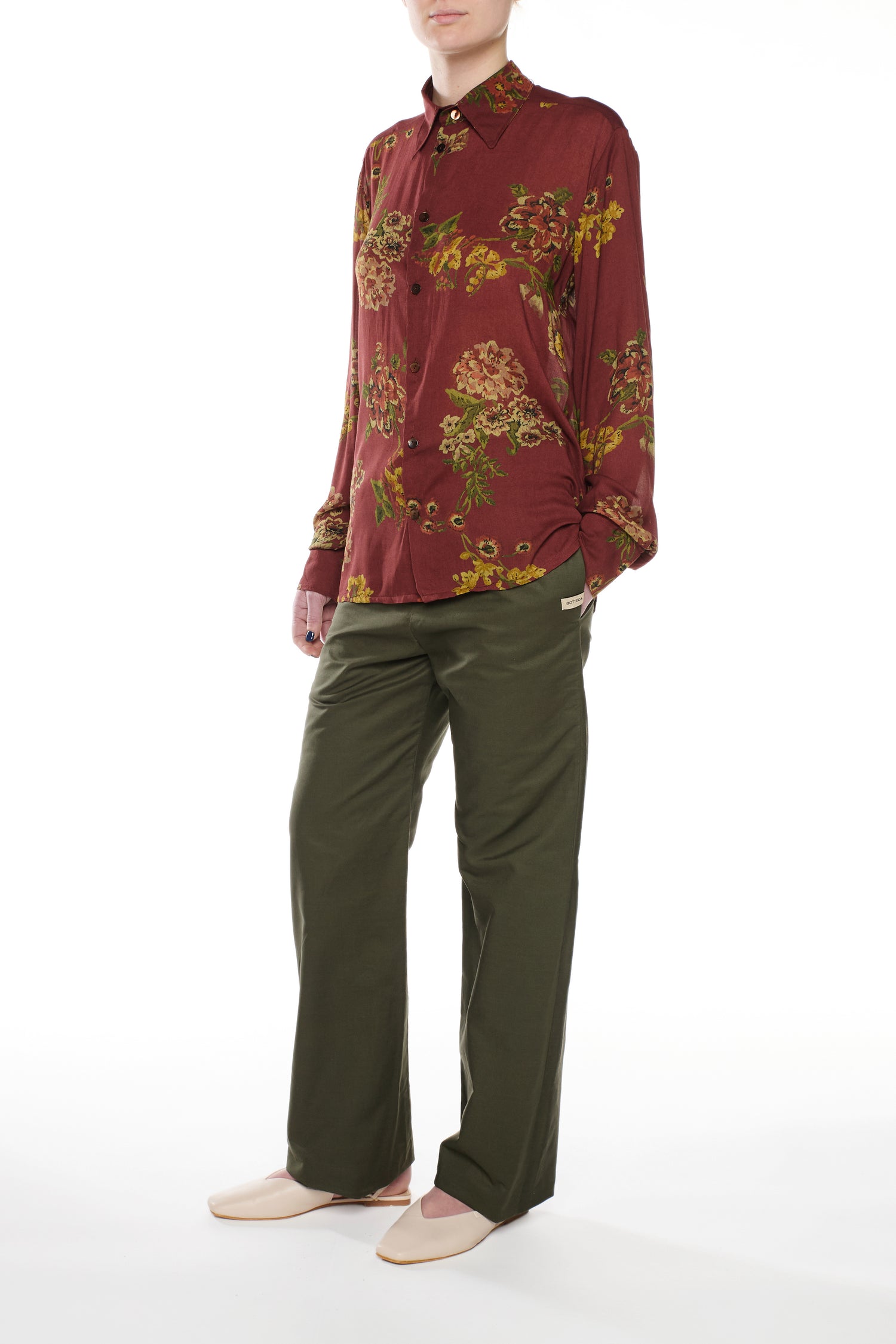 PANTALONE IN TWILL VERDE