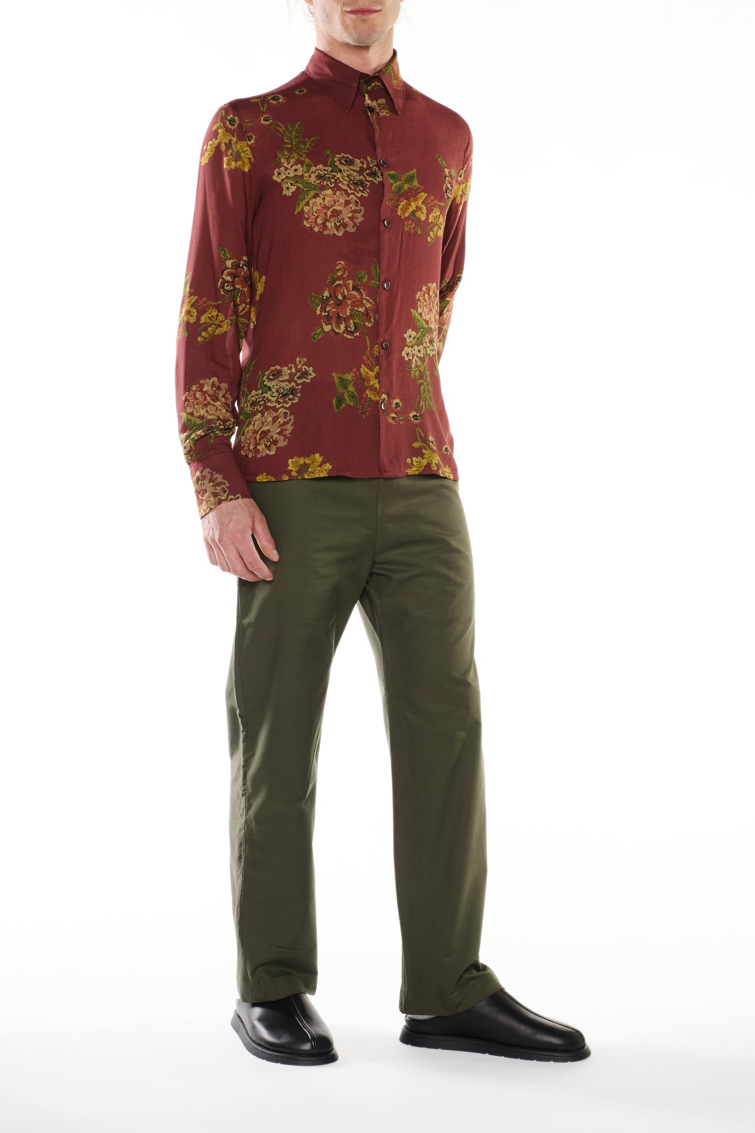 PANTALONE IN TWILL VERDE