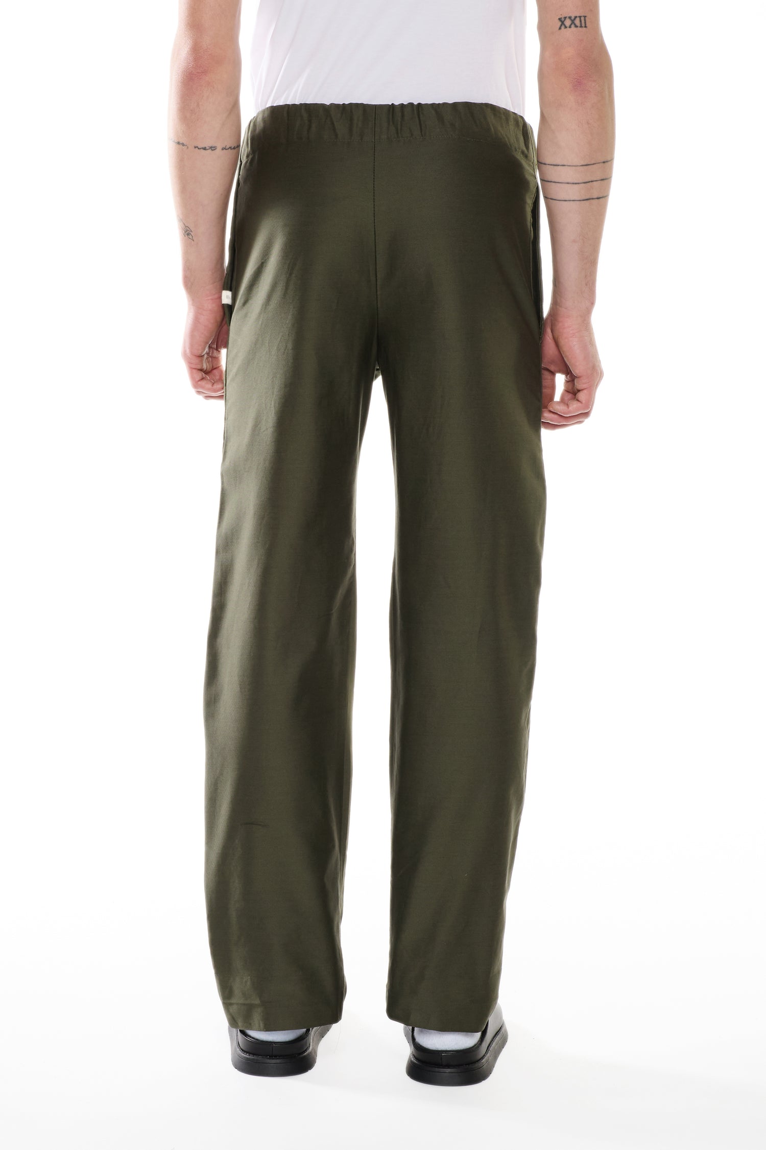GREEN TWILL TROUSERS