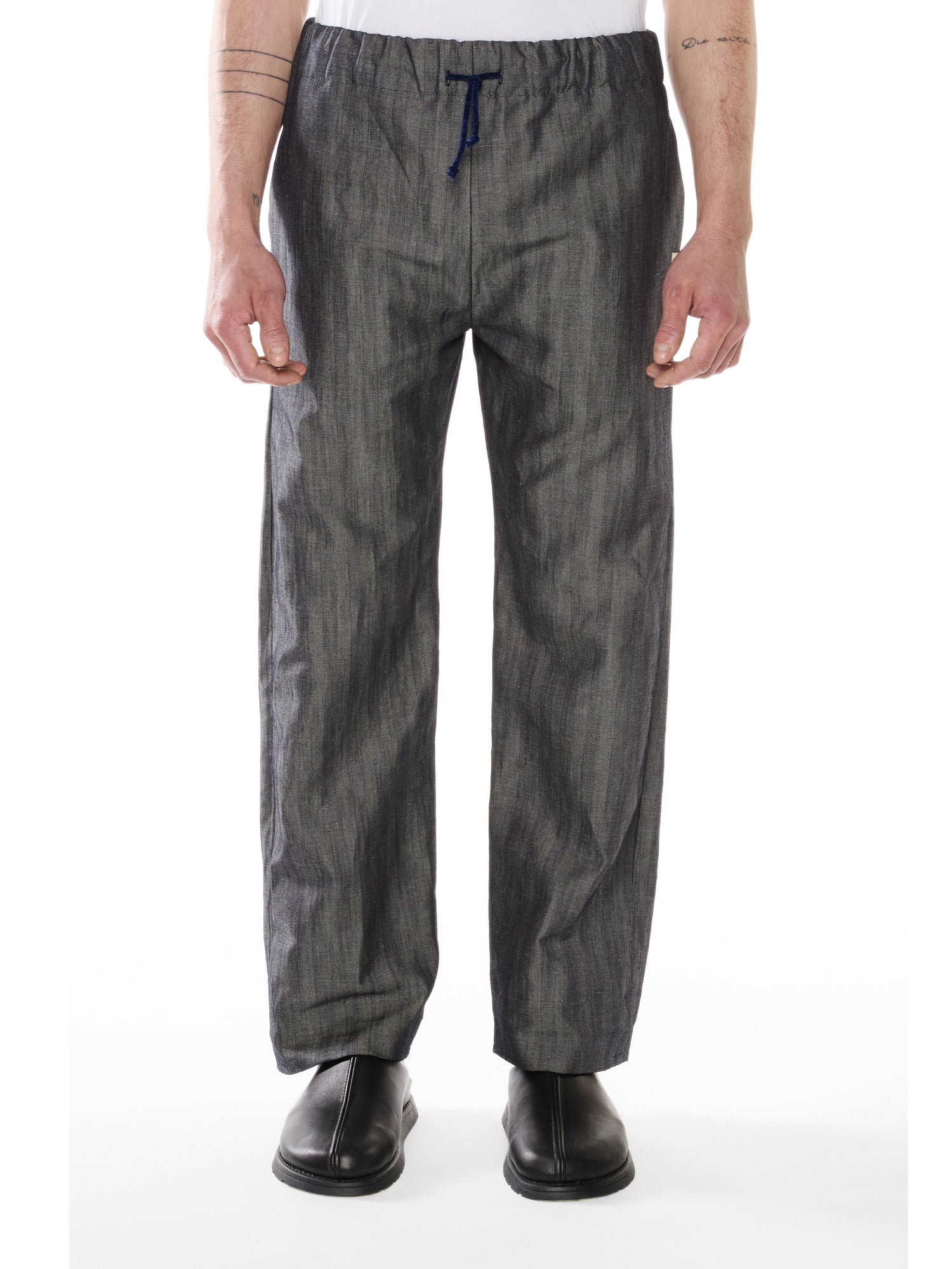 PANTALONE IN DENIM SPIGATO BLU