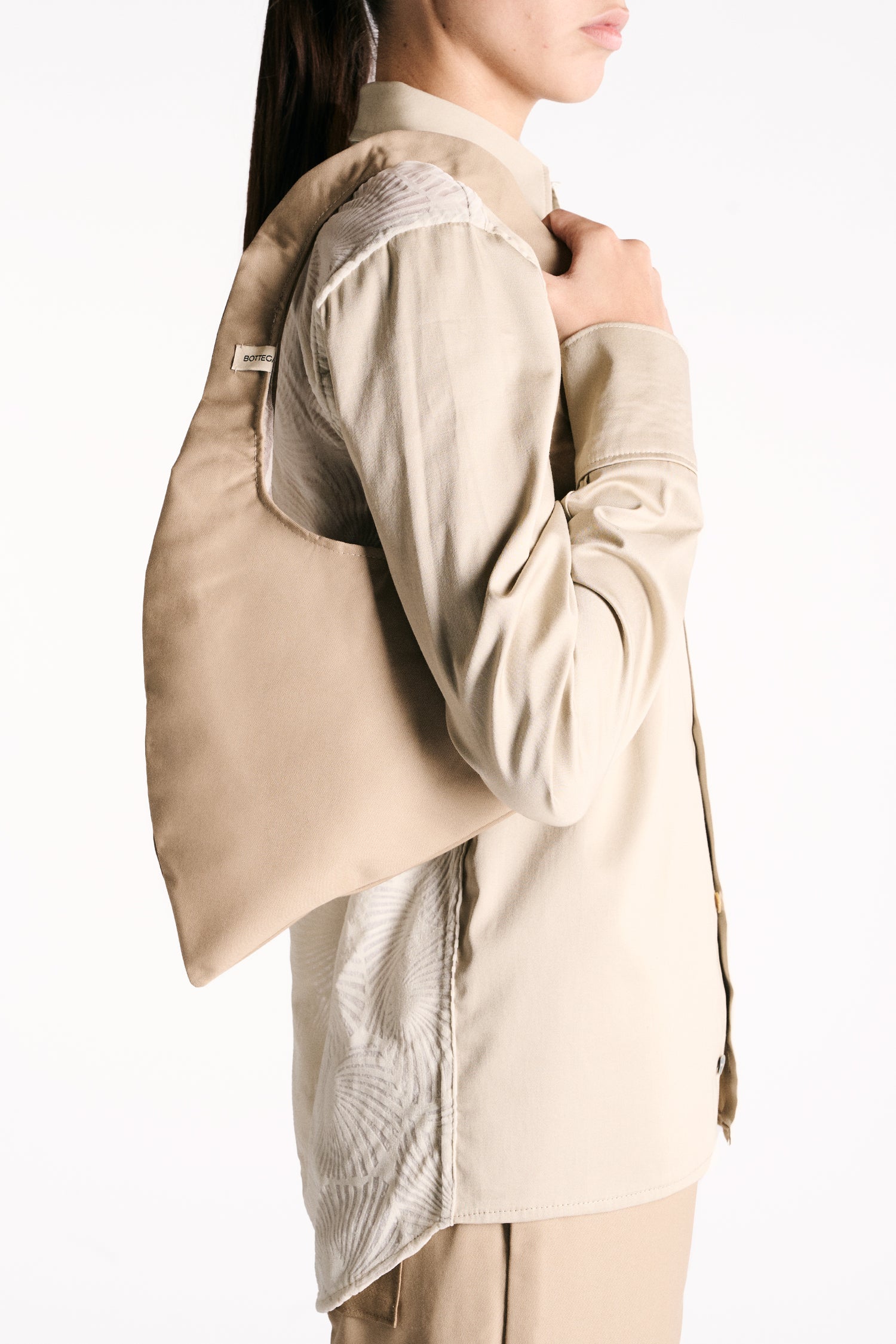 YELLOW SILK DEVORÉ VELVET LONG-SLEEVED T-SHIRT