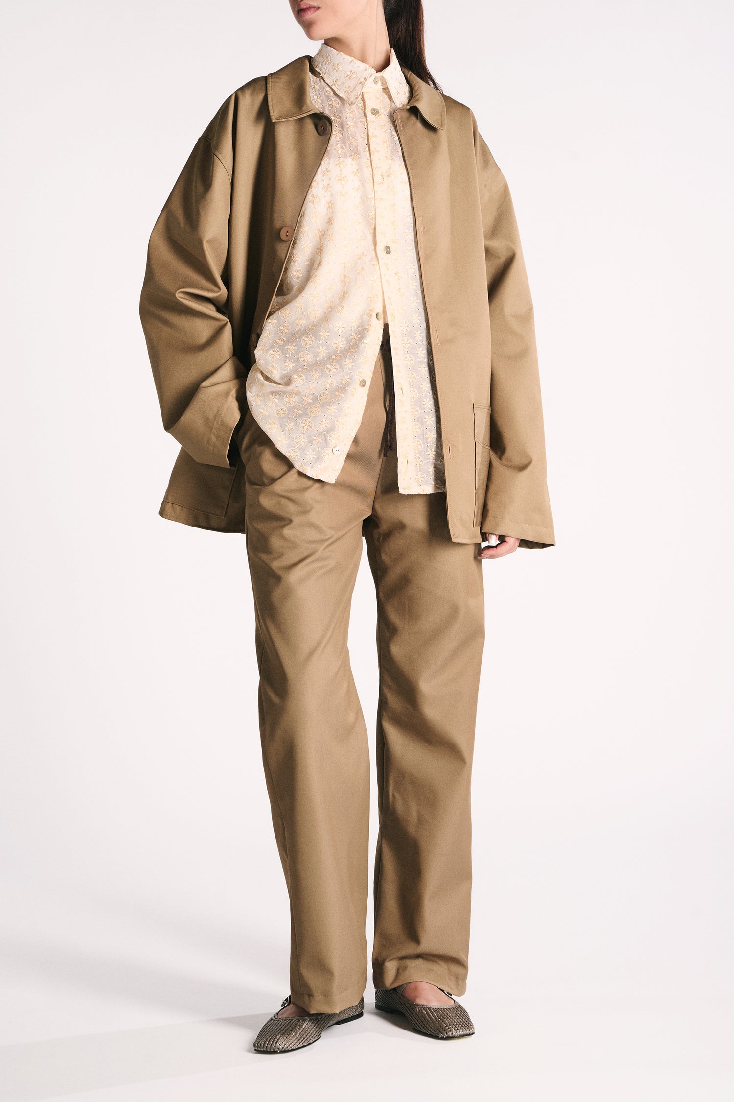 EARTH-TONED WATERPROOF TROUSERS