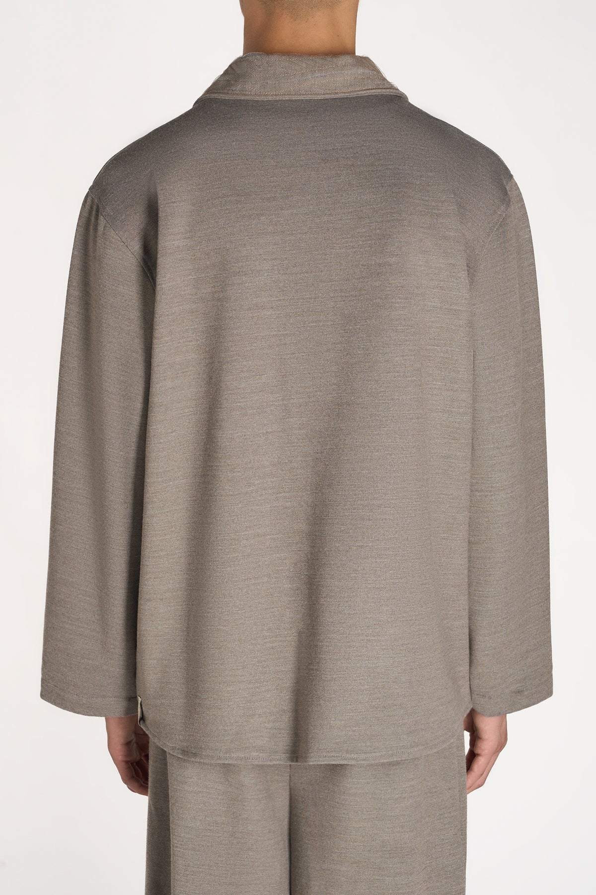 OVERSHIRT IN JERSEY MISTO LANA CON COLLO SLASHING