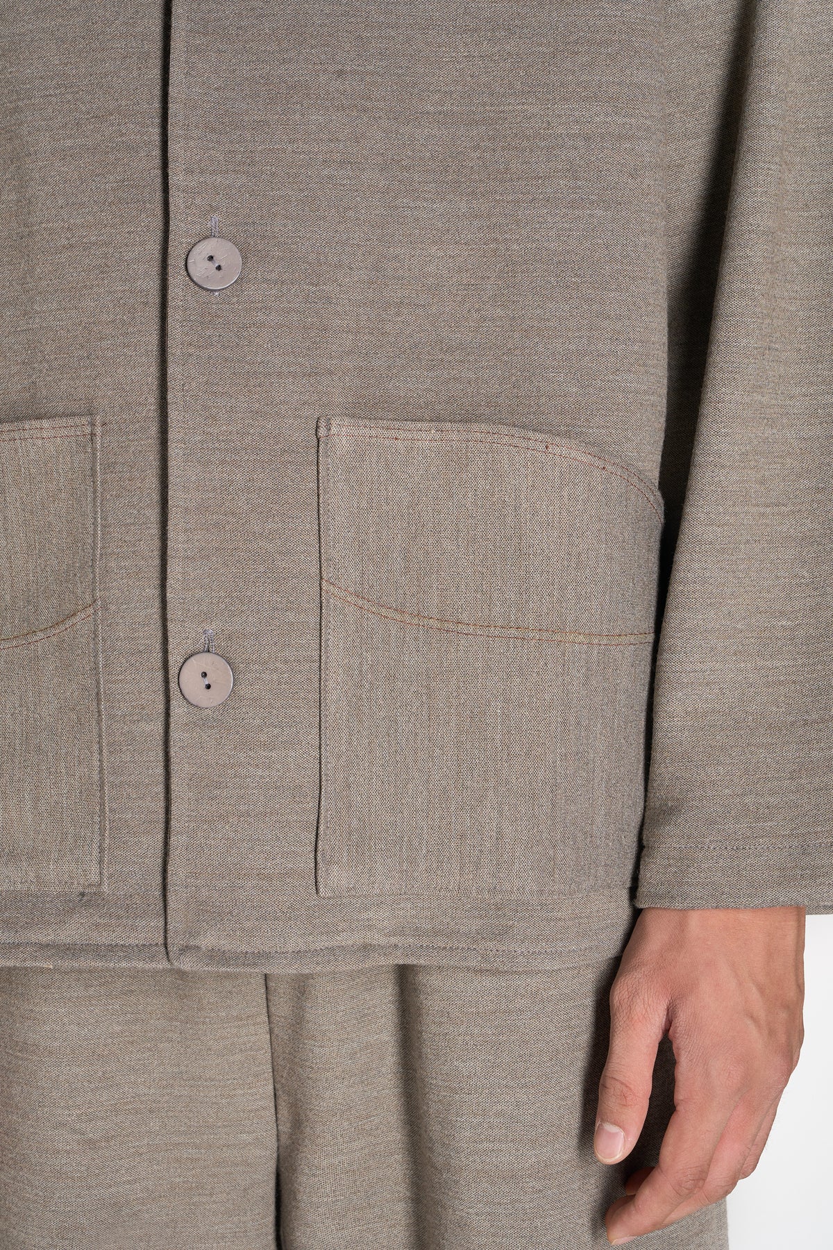 OVERSHIRT IN JERSEY MISTO LANA CON COLLO SLASHING