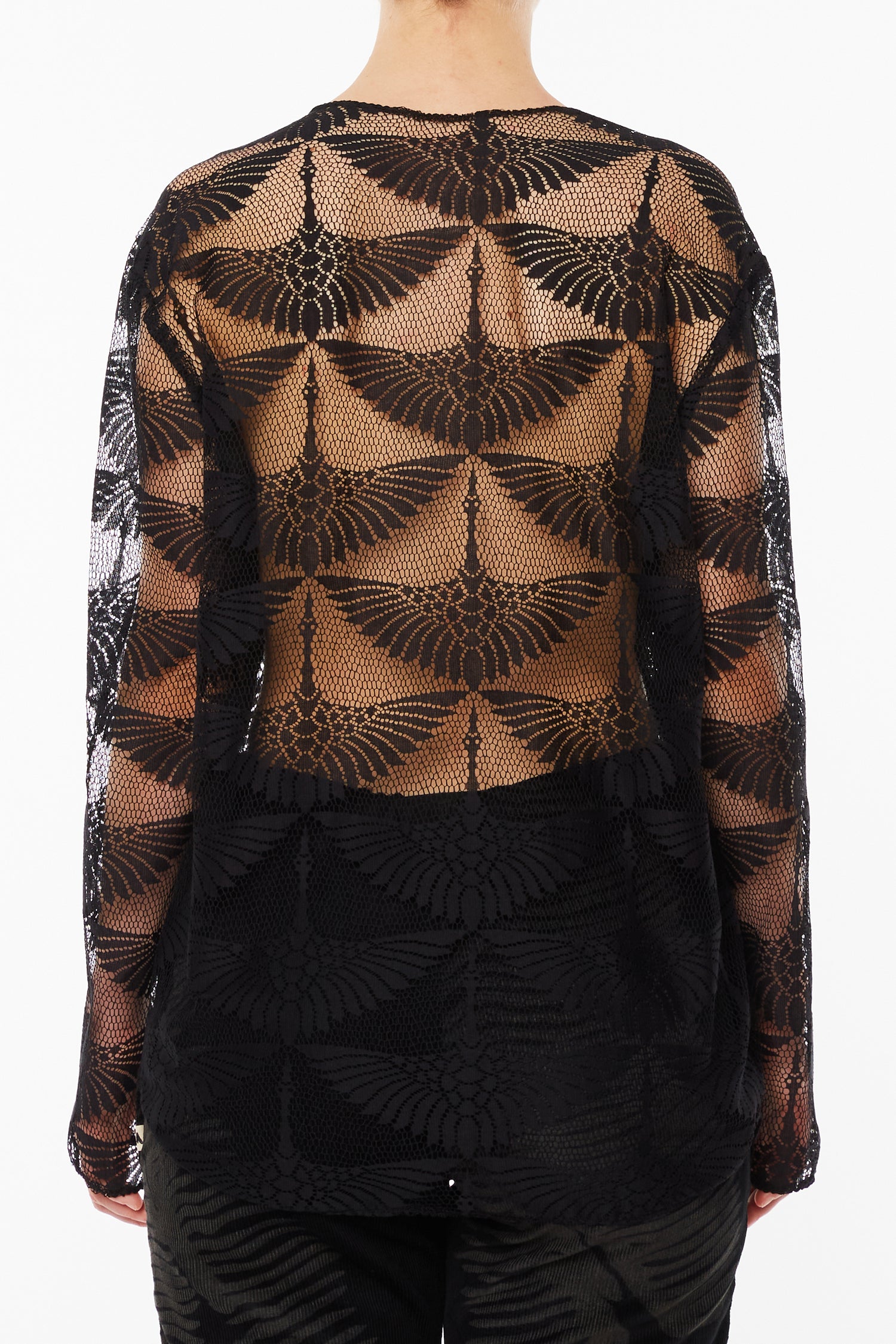 Black Lace Long Sleeve T-Shirt