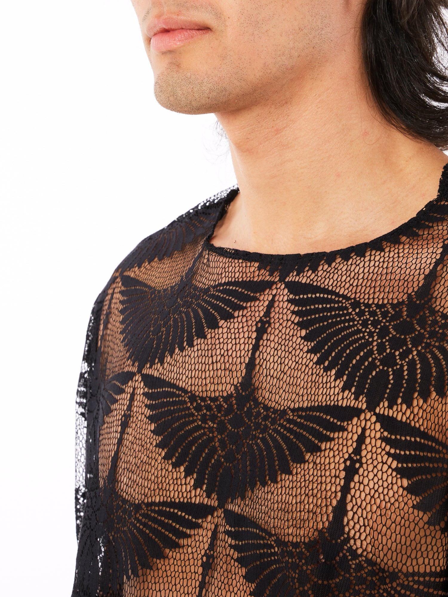 Black Lace Long Sleeve T-Shirt