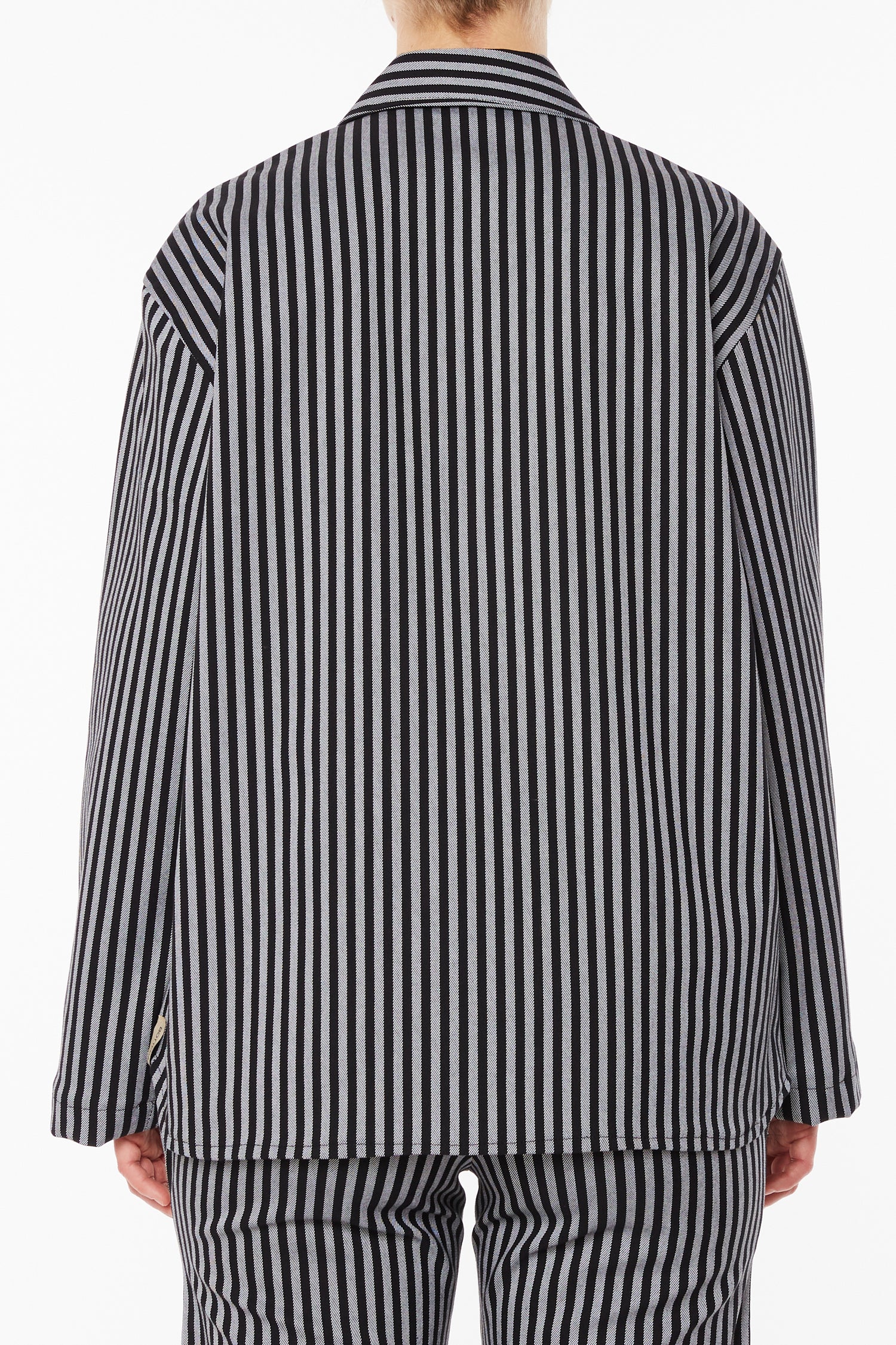 Black and White Striped Overshirt