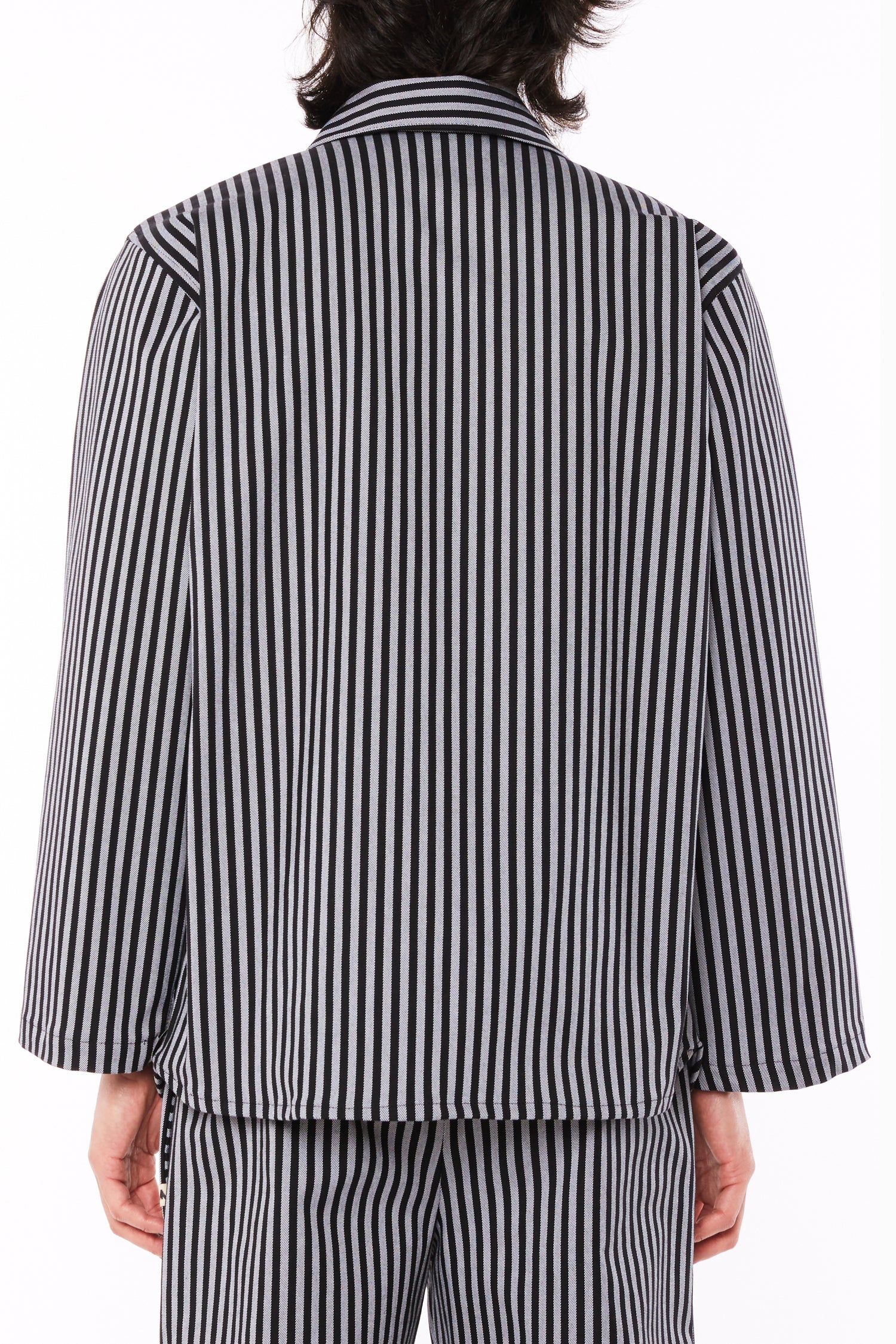 Black and White Striped Overshirt 