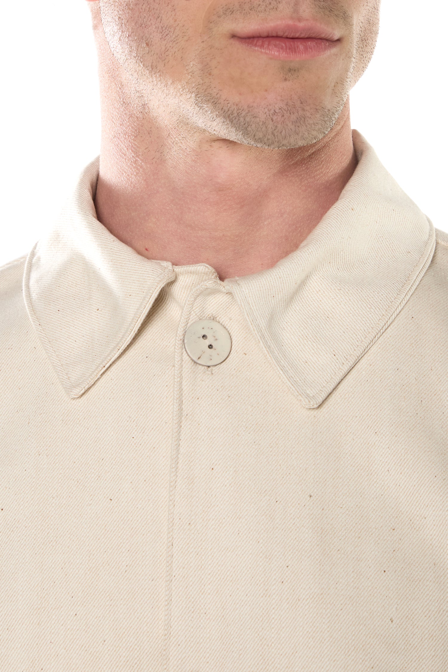 Overshirt Denim Lino Cotone Avorio