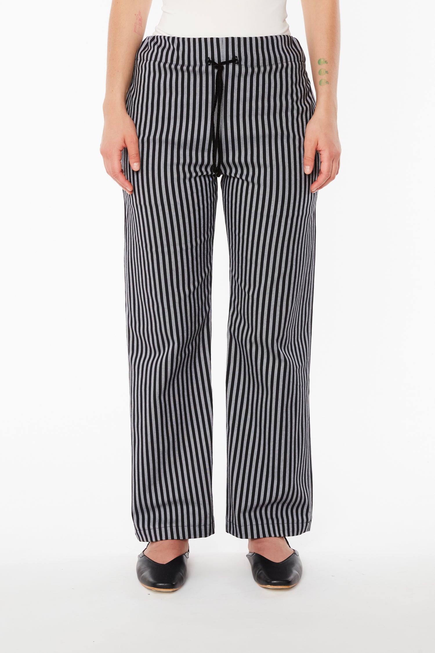 Black and White Striped Trousers