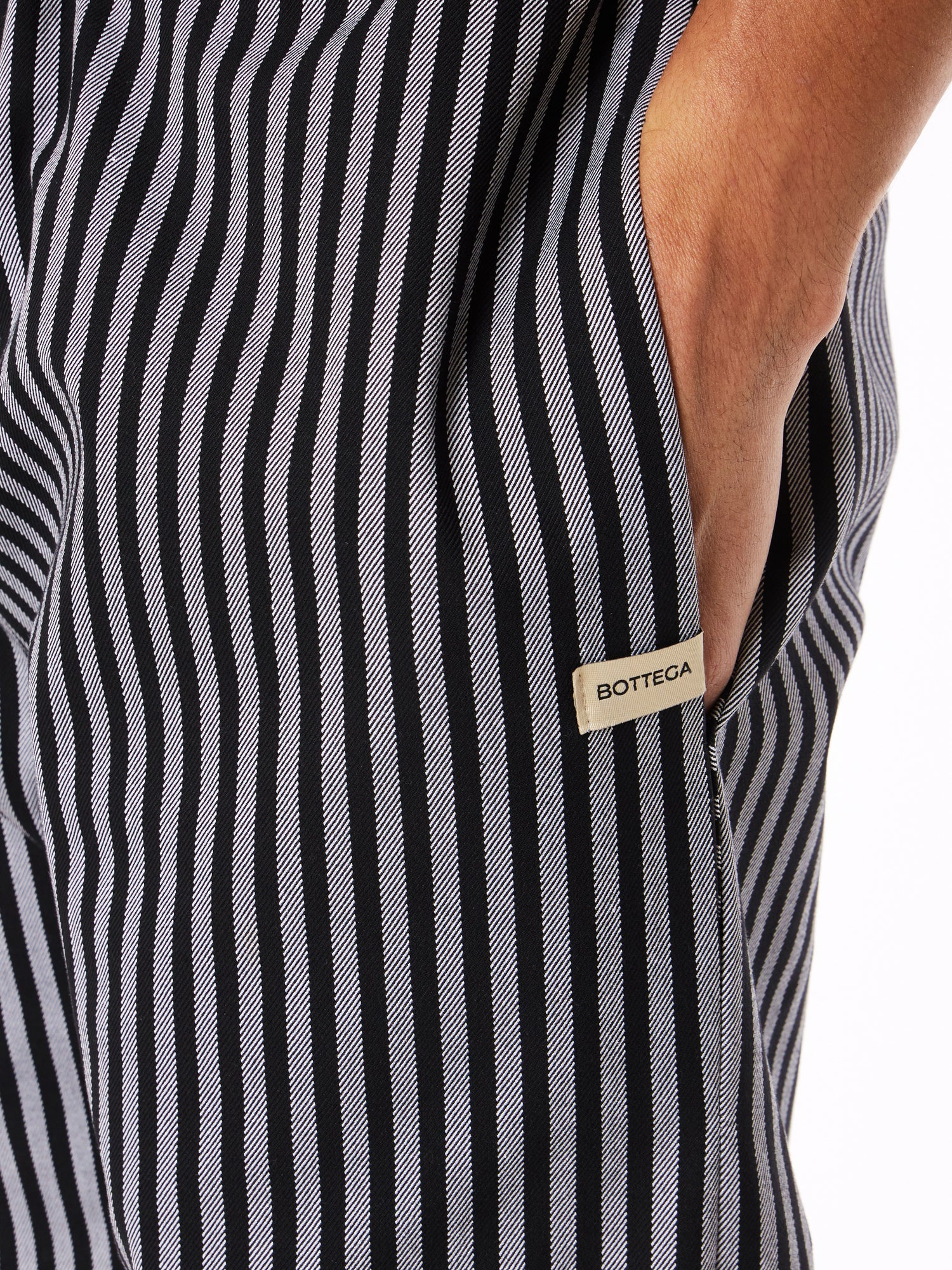 Black and White Striped Trousers 