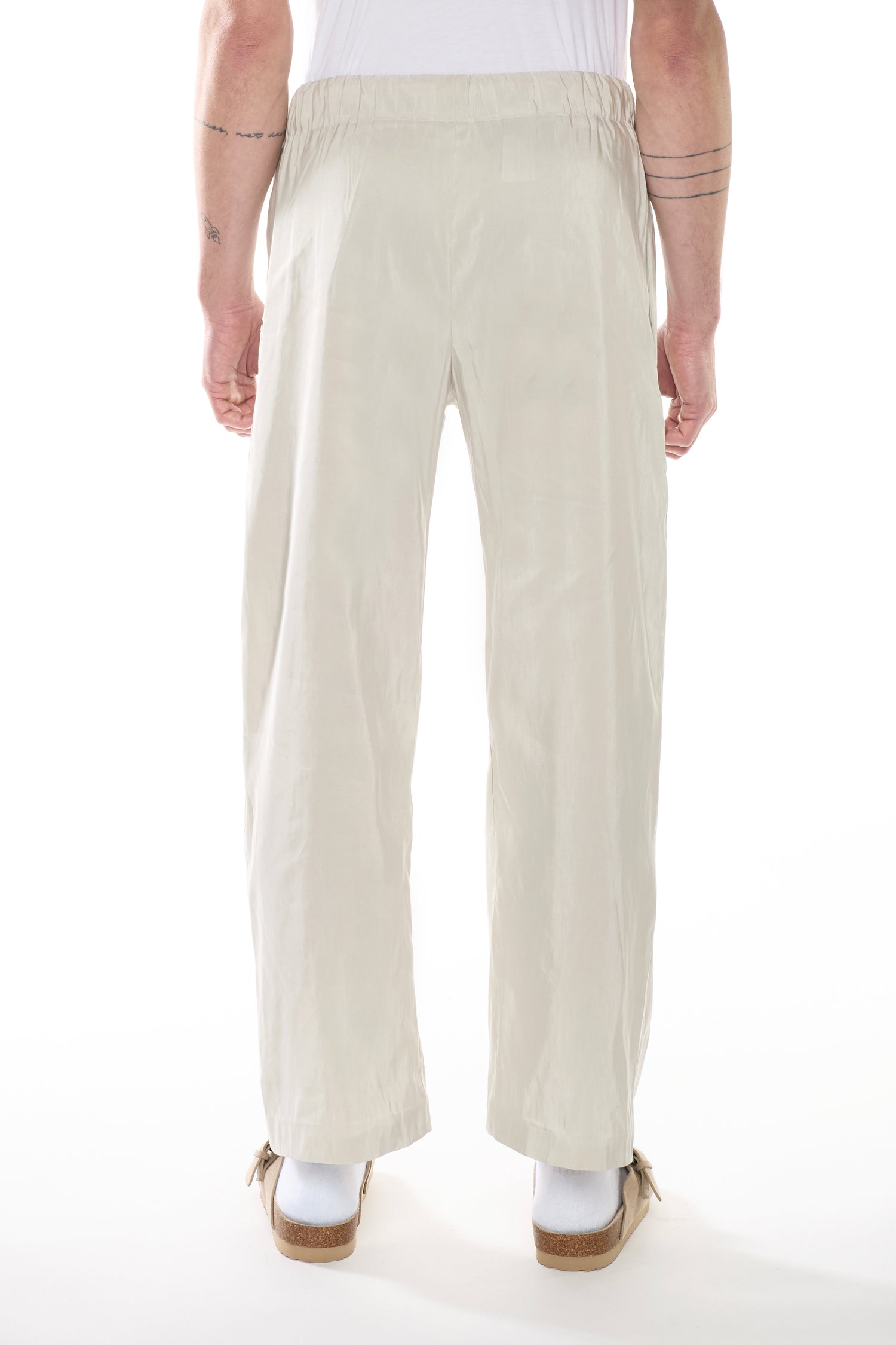 Pantalone Tortora Lino Seta