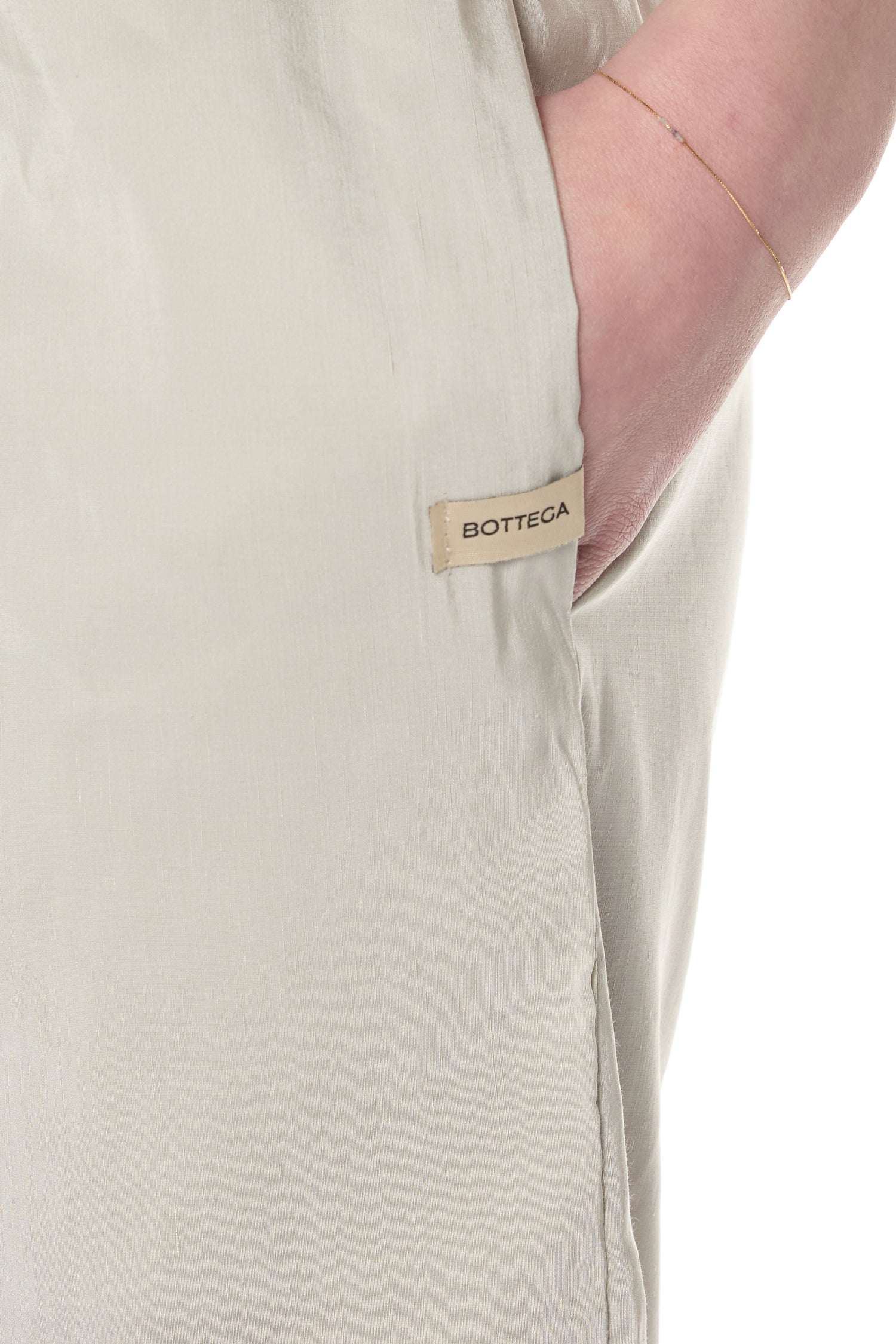 Dove Grey Linen Silk Trousers