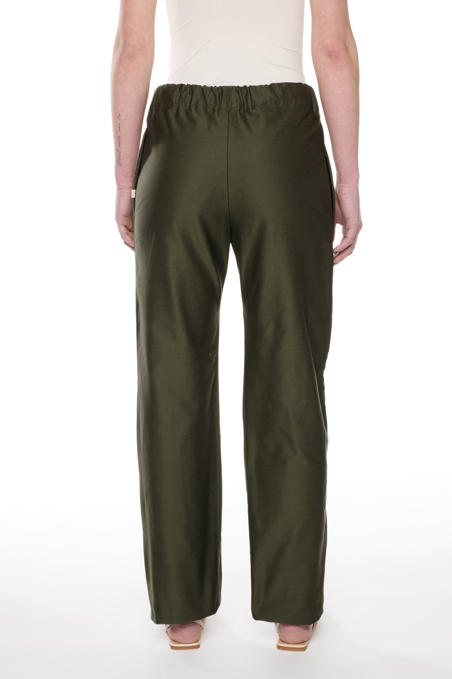GREEN TWILL TROUSERS