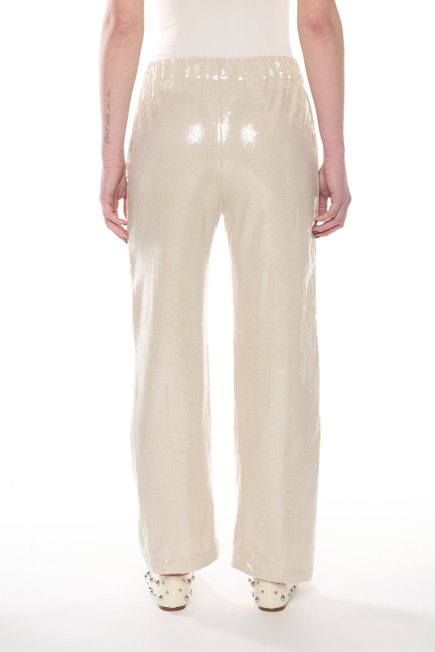 Linen Trousers with Sequins