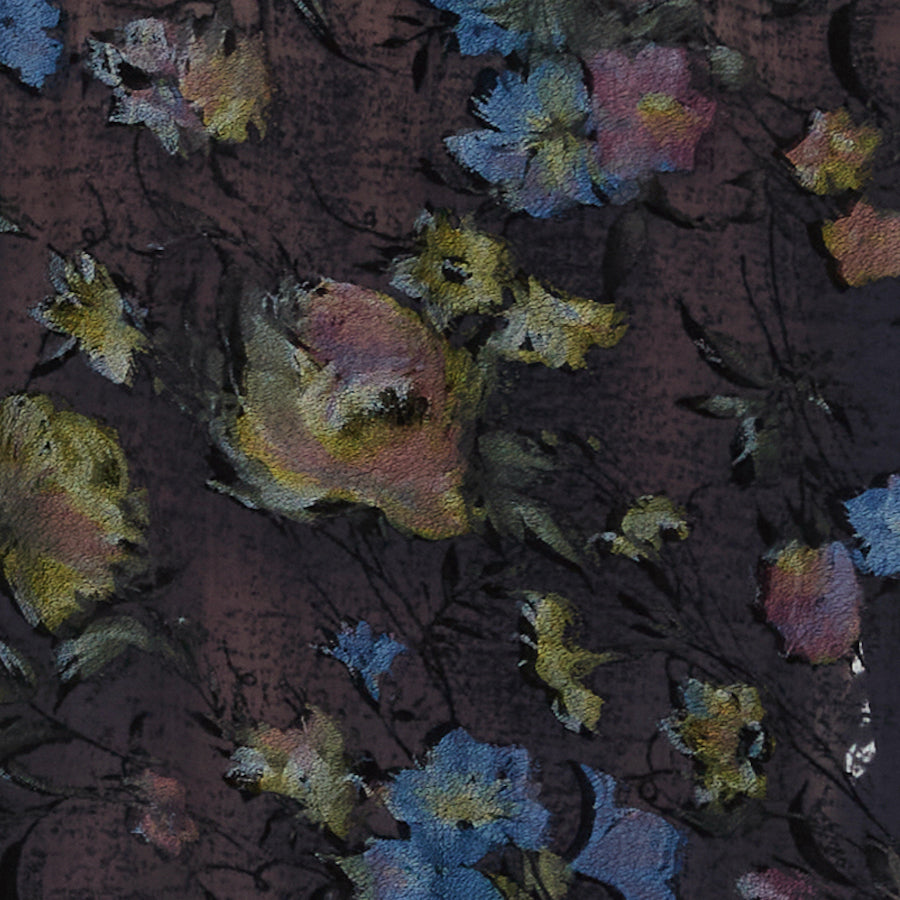 VELLUTO DEVORÉ IN SETA BLU