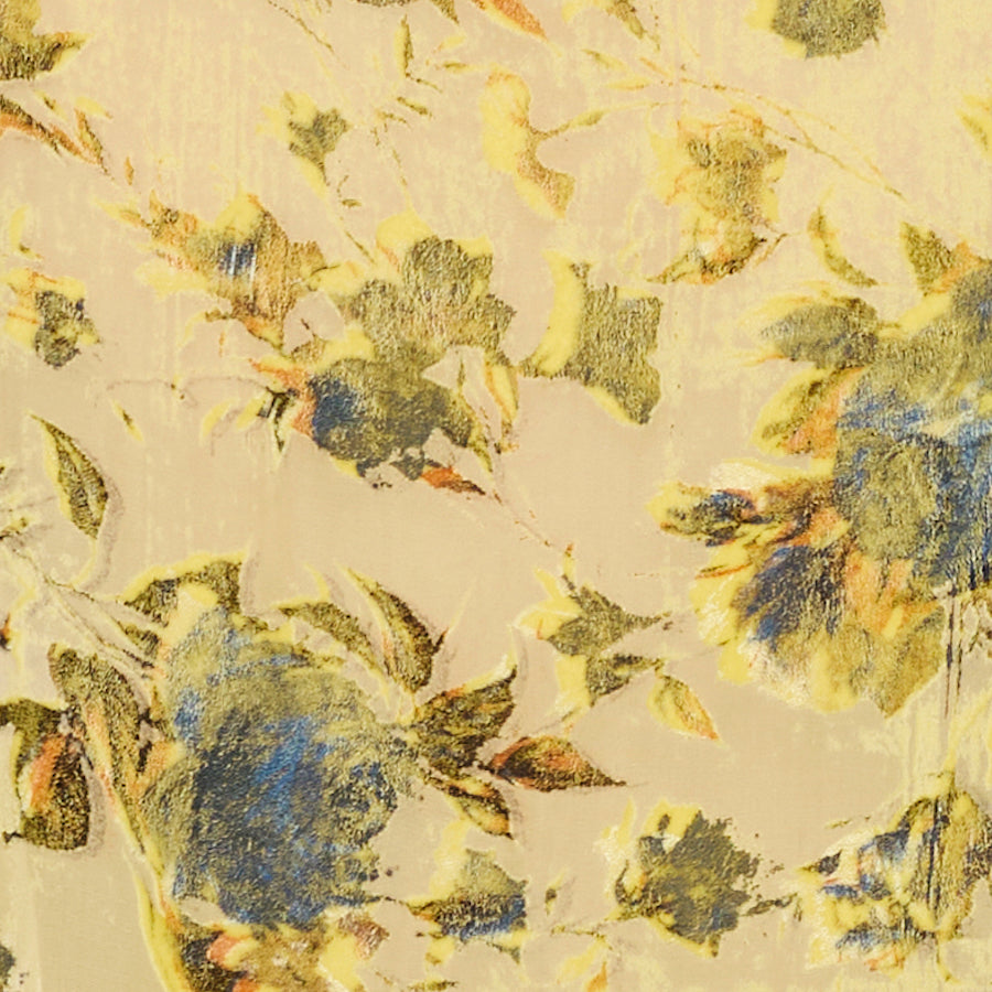 VELLUTO DEVORÉ IN SETA GIALLA