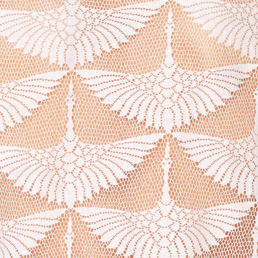 WHITE COTTON LACE WITH HERONS PATTERN